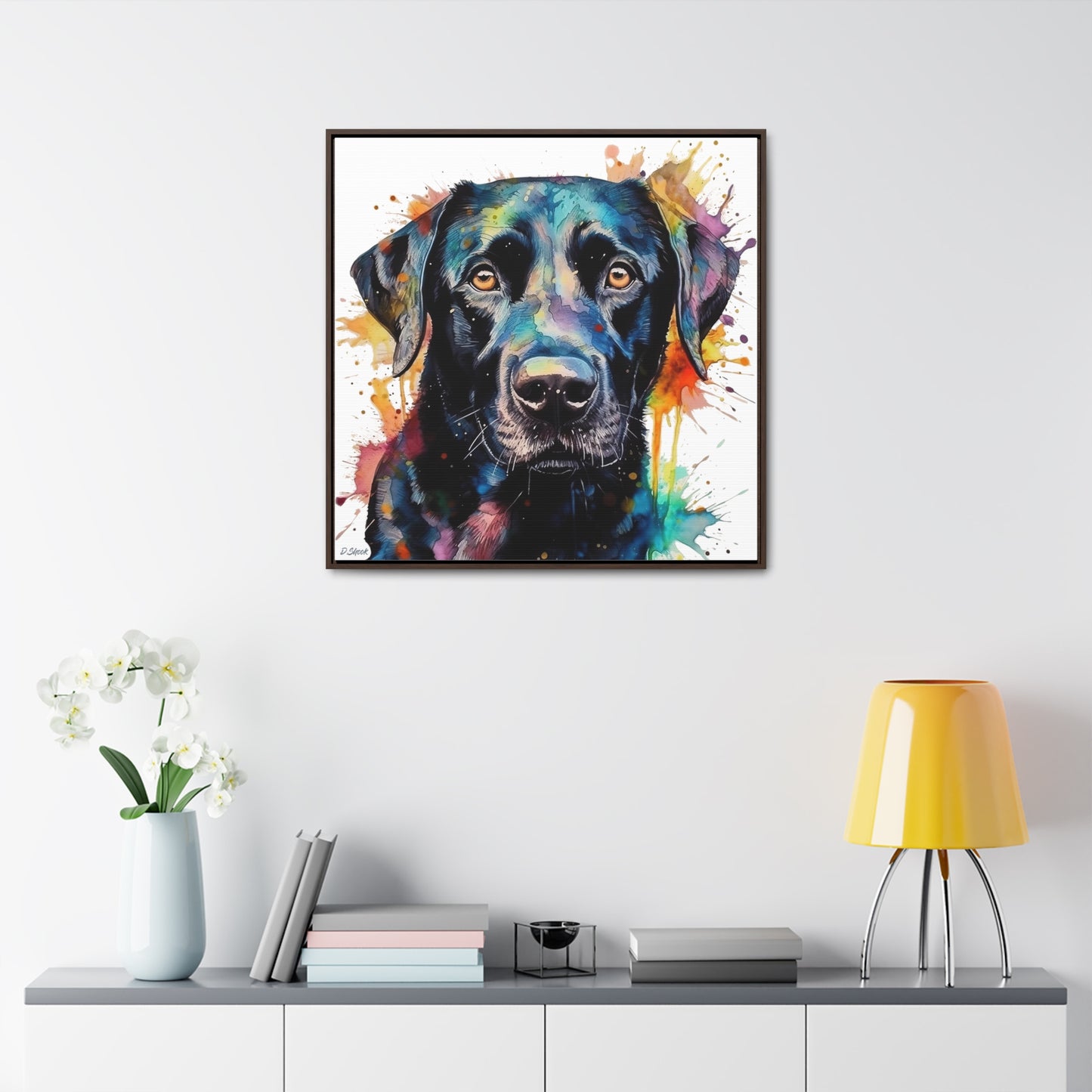 Black Lab 1 Gallery Canvas Wraps, Square Frame