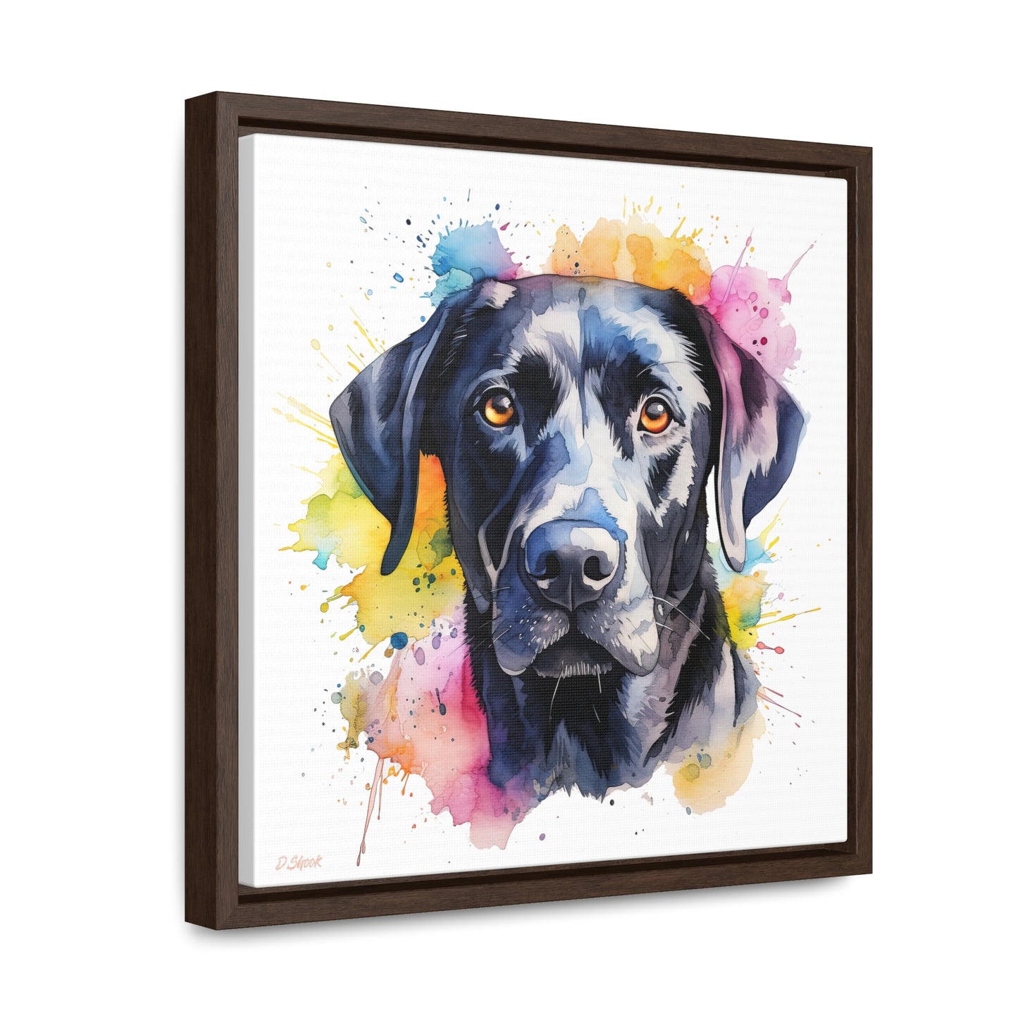 Black Lab 4 Gallery Canvas Wraps, Square Frame