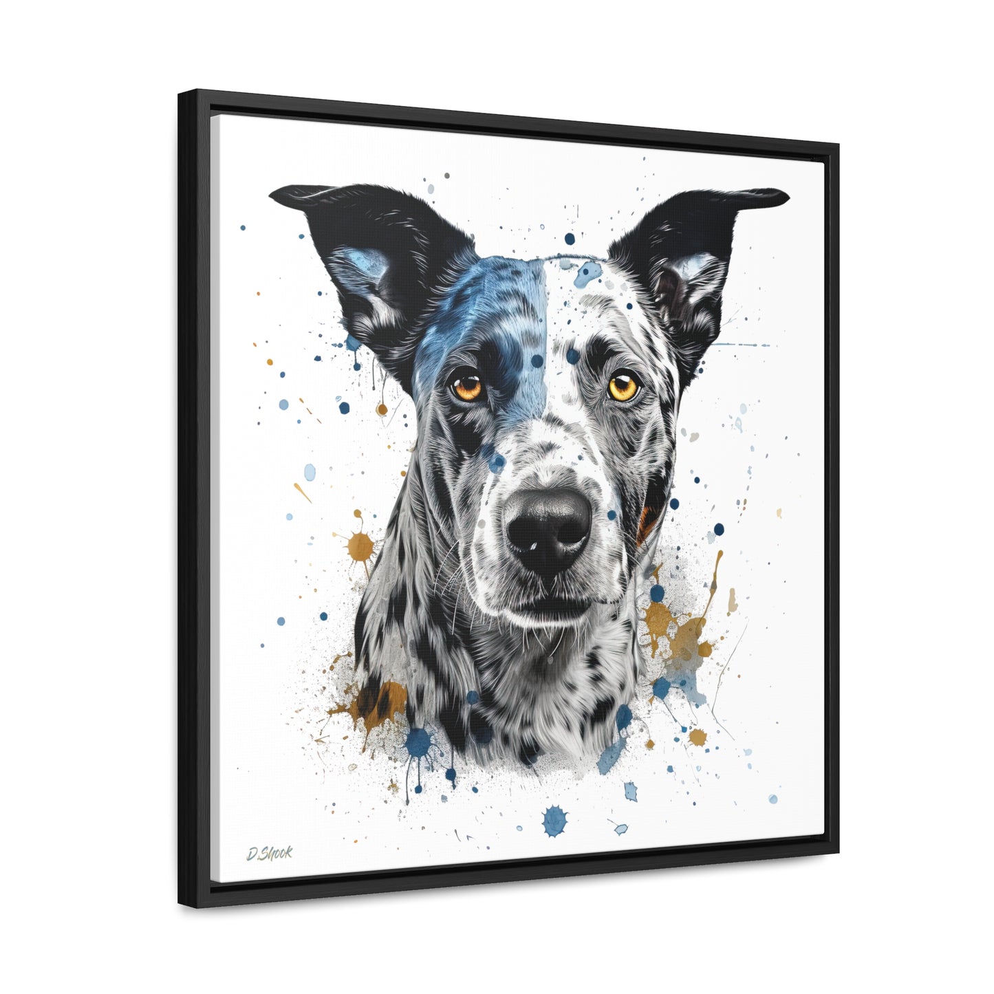 Blue Heeler 4 Gallery Canvas Wraps, Square Frame
