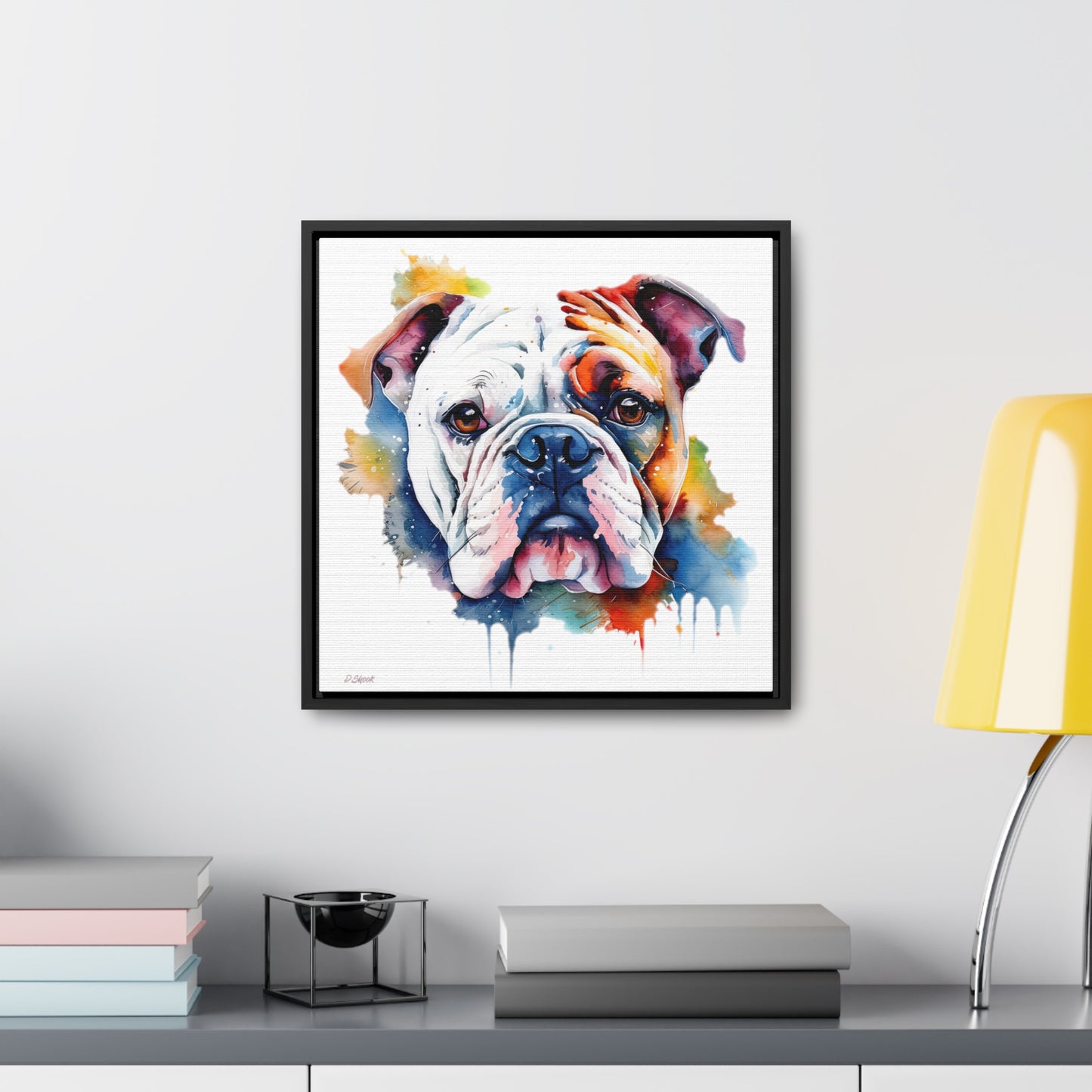 bulldog 4 Gallery Canvas Wraps, Square Frame