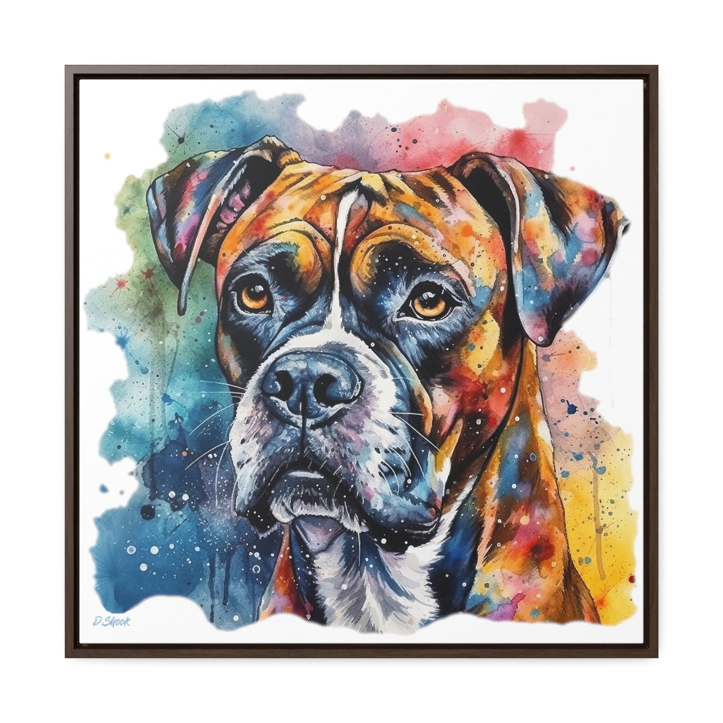 Boxer 3 Gallery Canvas Wraps, Square Frame