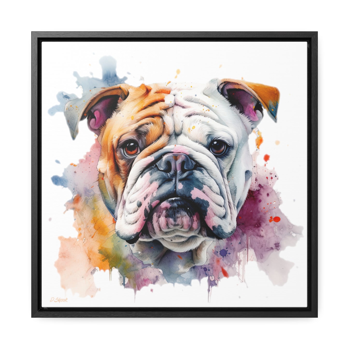bulldog 1 Gallery Canvas Wraps, Square Frame