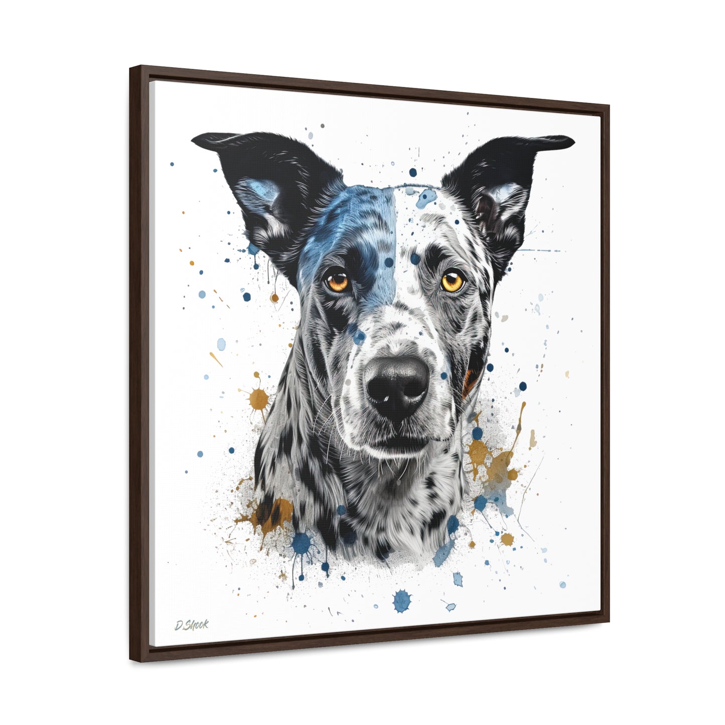Blue Heeler 4 Gallery Canvas Wraps, Square Frame