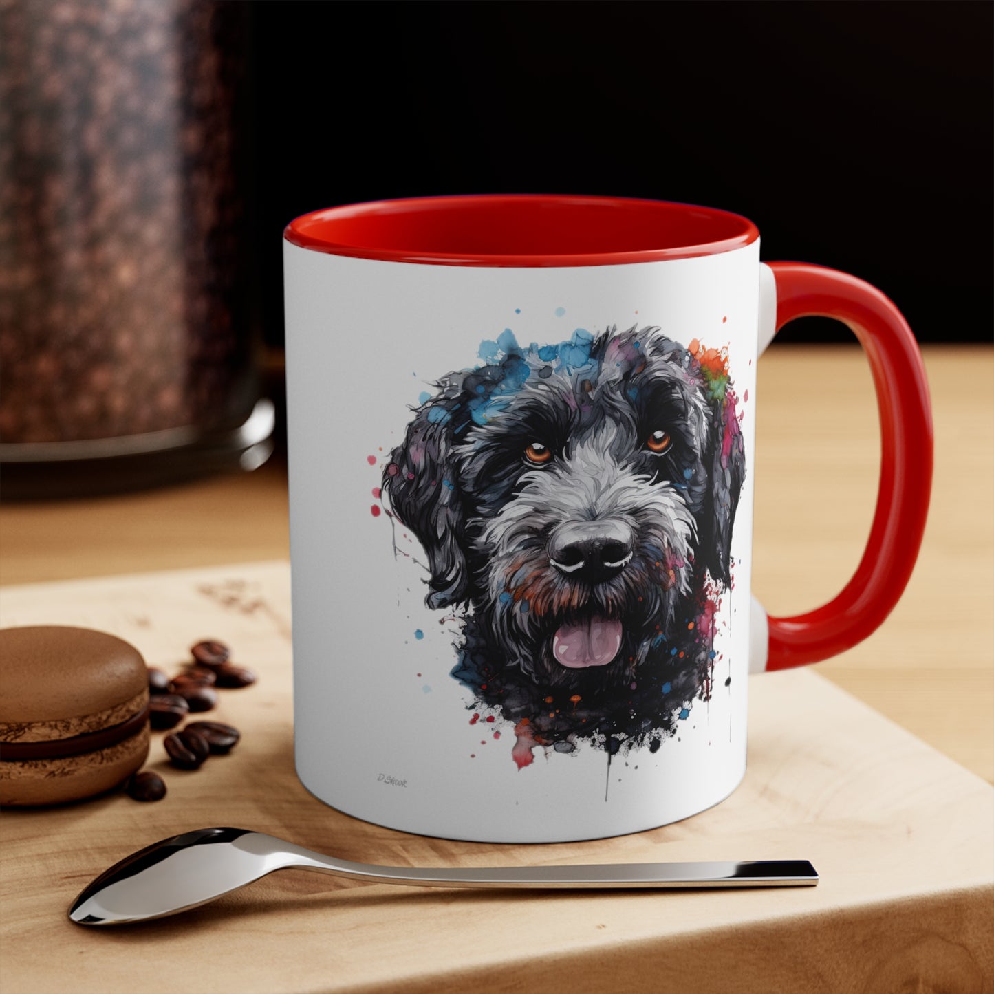 Portuguese Water Dog 4 Accent Mugs