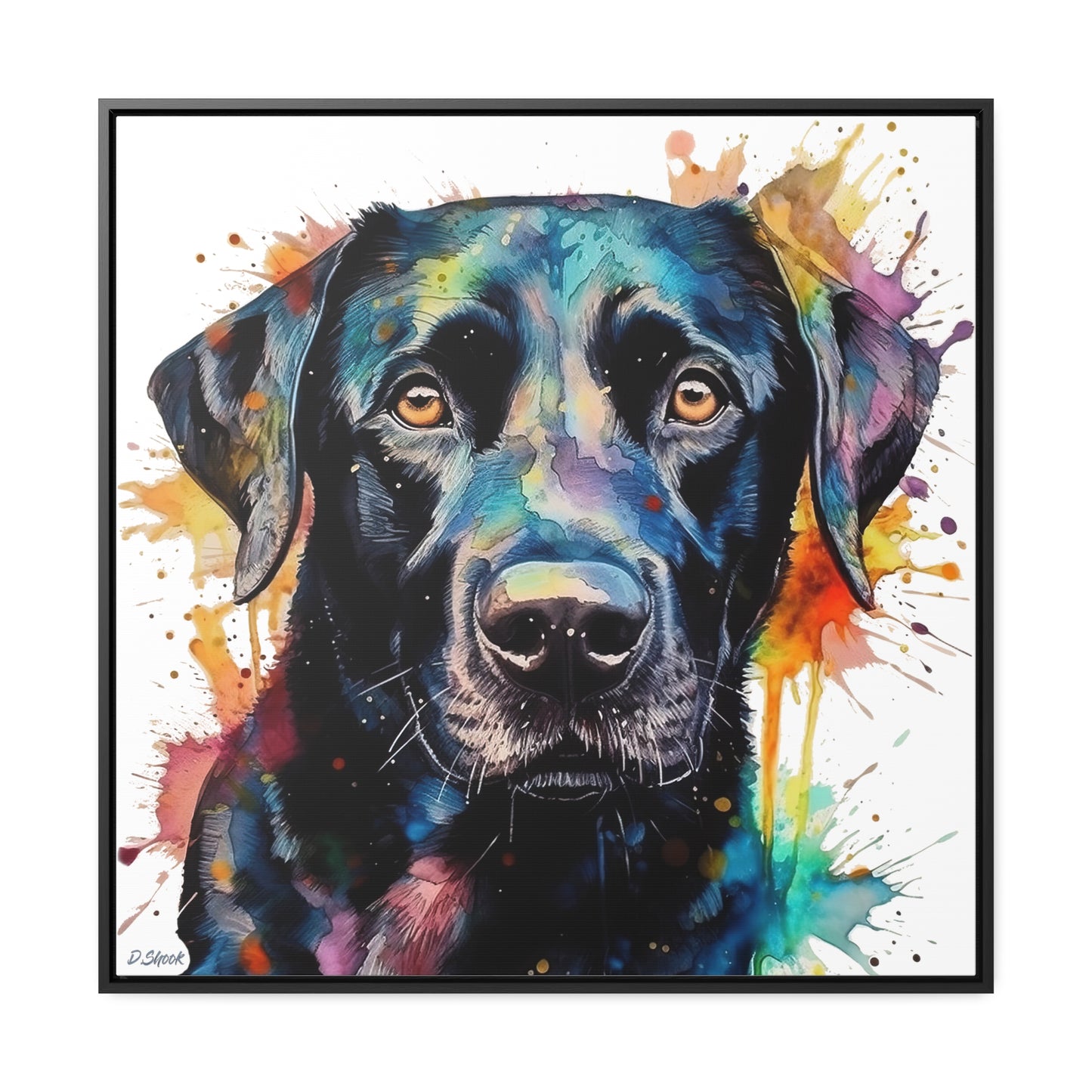 Black Lab 1 Gallery Canvas Wraps, Square Frame