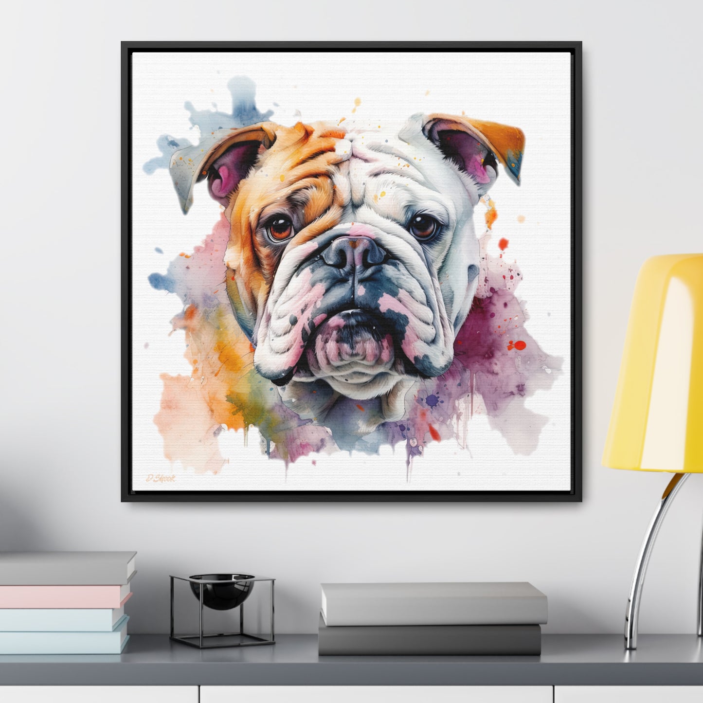 bulldog 1 Gallery Canvas Wraps, Square Frame