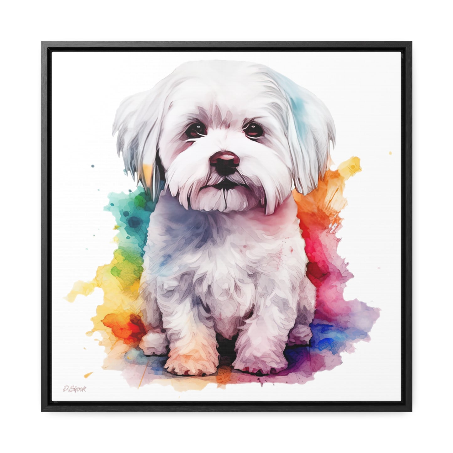 Maltese Dog 3 Gallery Canvas Wraps, Square Frame