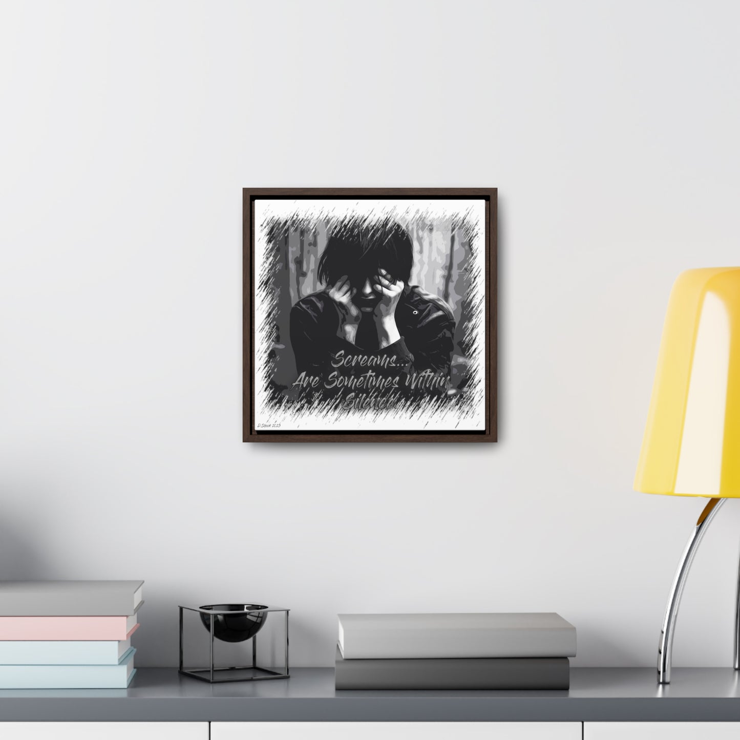 Print Title: Screams, Gallery Canvas Wraps, Square Frame