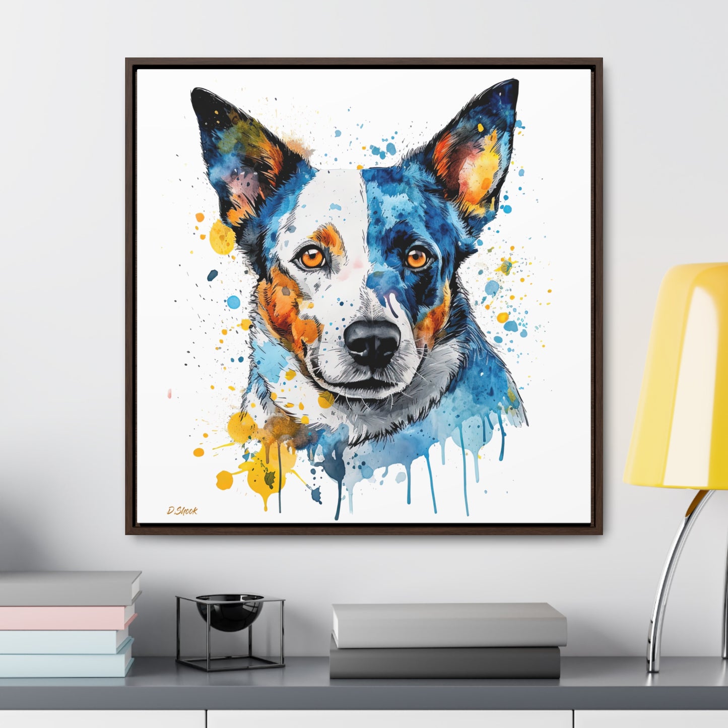 Blue Heeler 2 Gallery Canvas Wraps, Square Frame