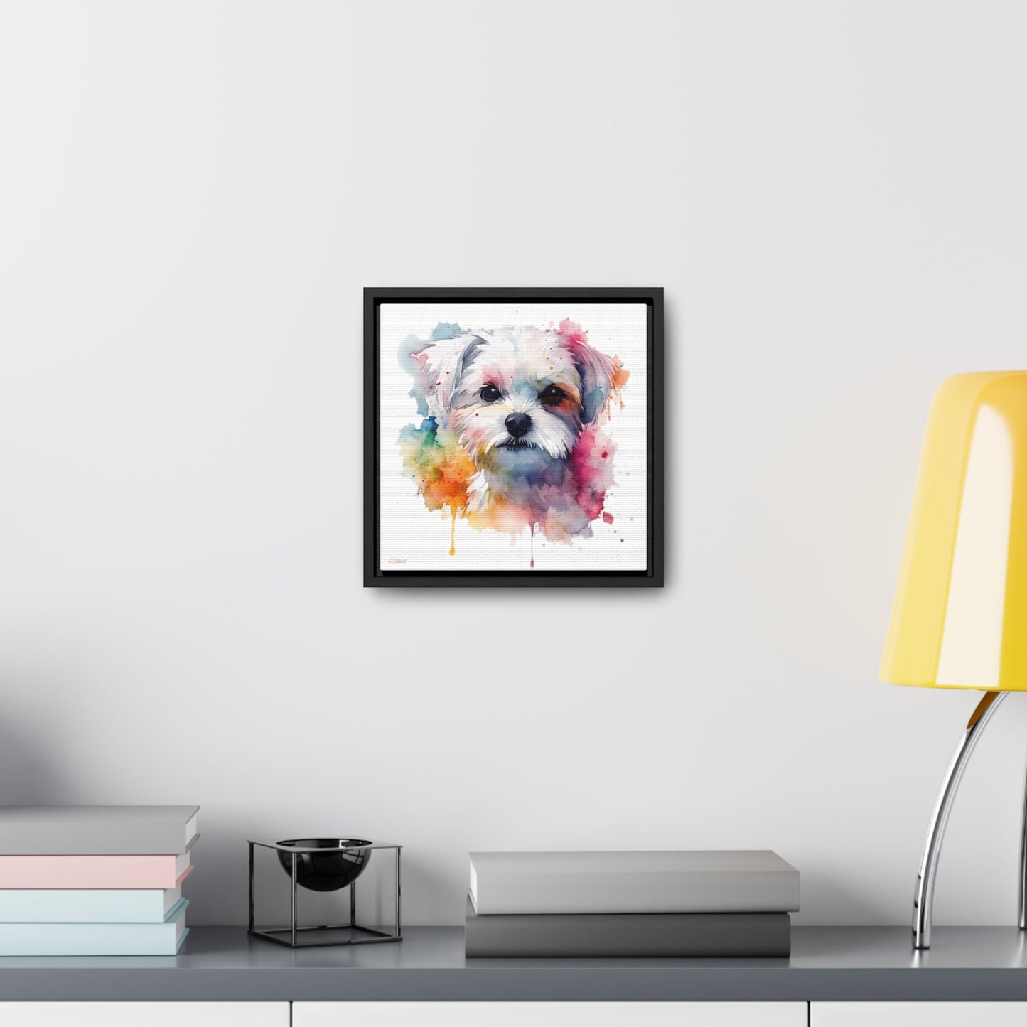 Maltese Dog 1 Gallery Canvas Wraps, Square Frame
