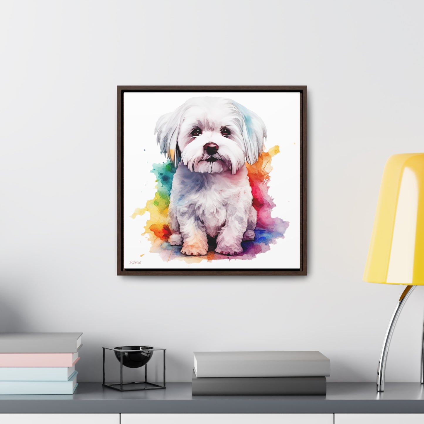 Maltese Dog 3 Gallery Canvas Wraps, Square Frame