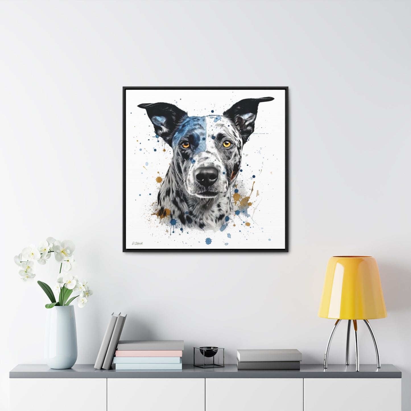 Blue Heeler 4 Gallery Canvas Wraps, Square Frame