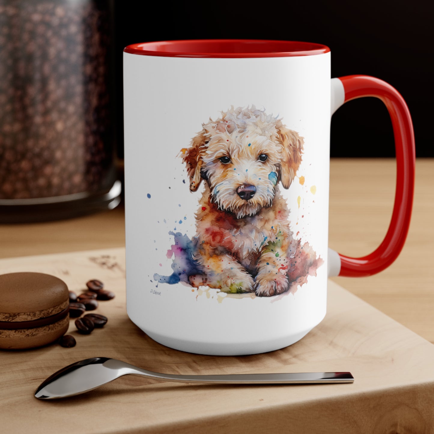 Mini Golden Doodle 1 Accent Mugs
