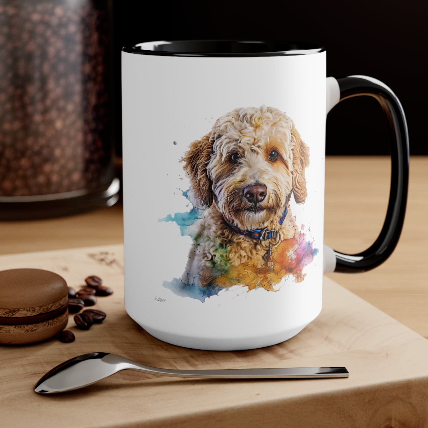 Mini Golden Doodle 3 Accent Mugs