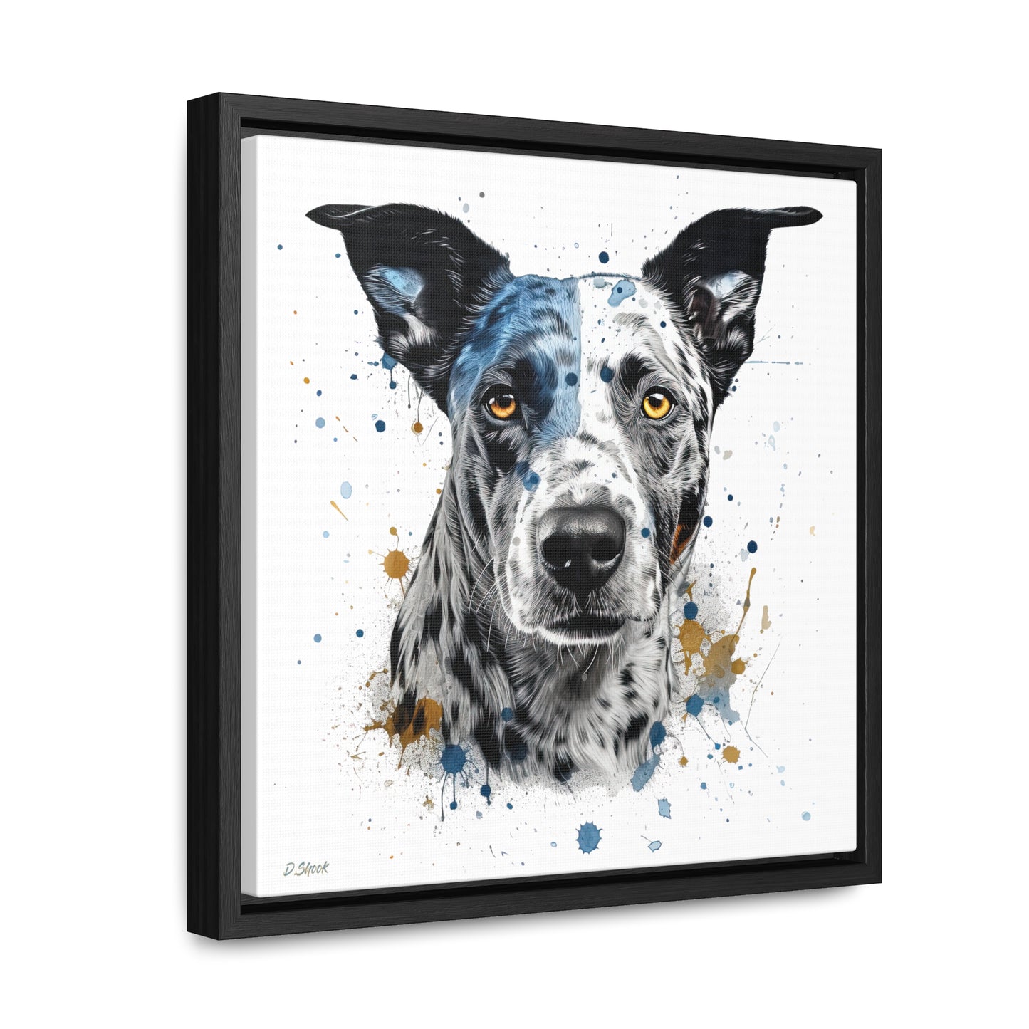 Blue Heeler 4 Gallery Canvas Wraps, Square Frame