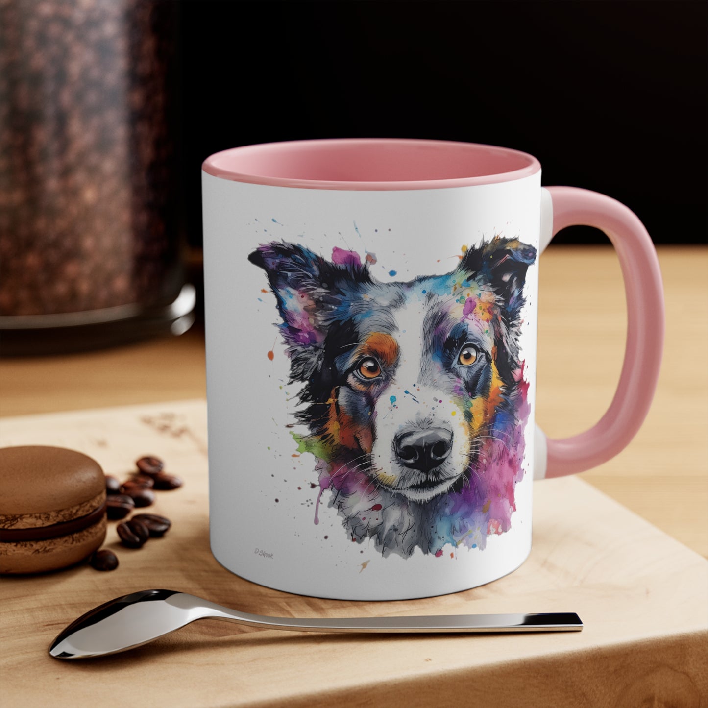Border Collie 1 Accent Mugs