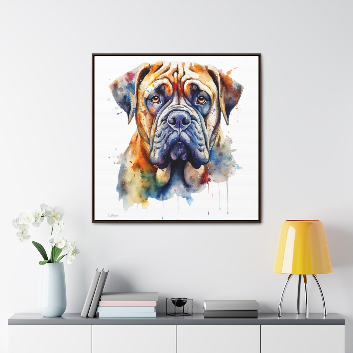 Bullmastiff 3 Gallery Canvas Wraps, Square Frame