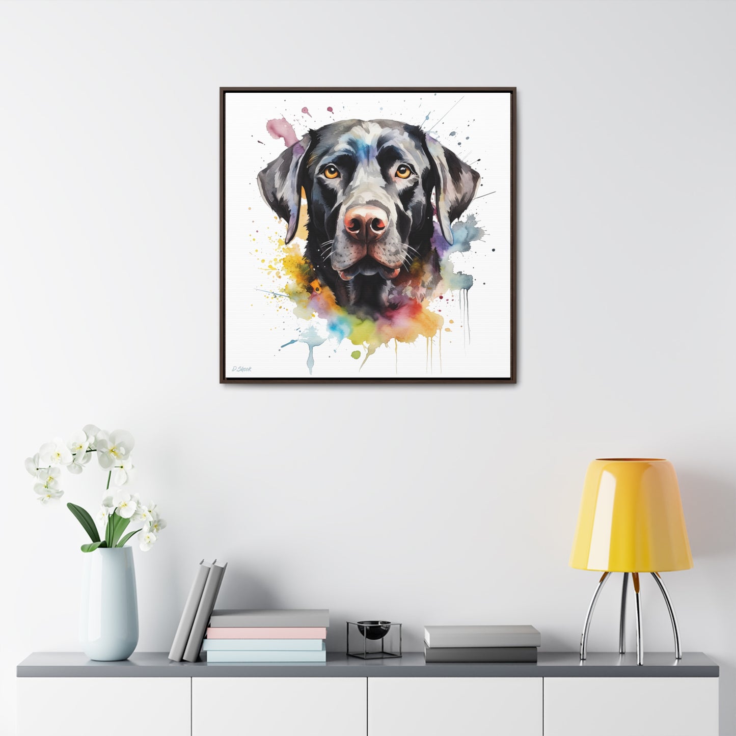 Black Lab 6 Gallery Canvas Wraps, Square Frame