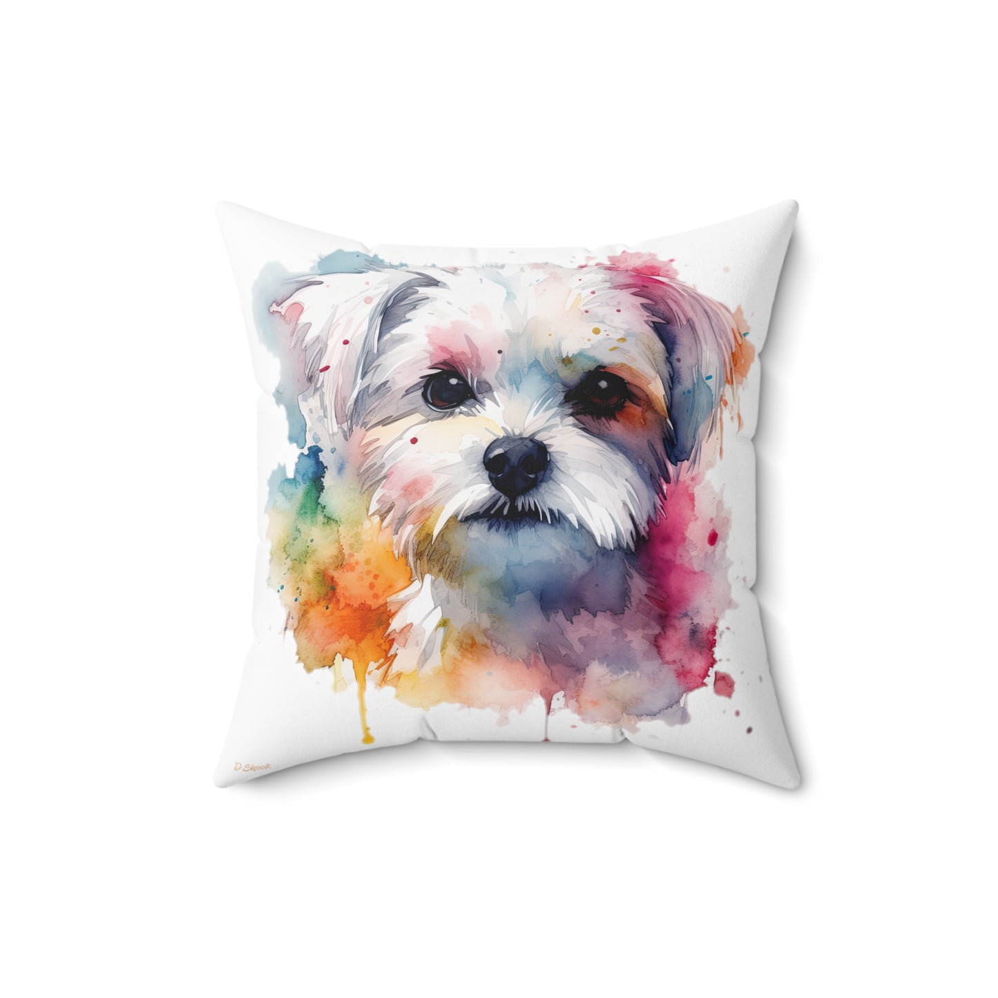 Maltese Dog 1 Spun Polyester Square Pillow