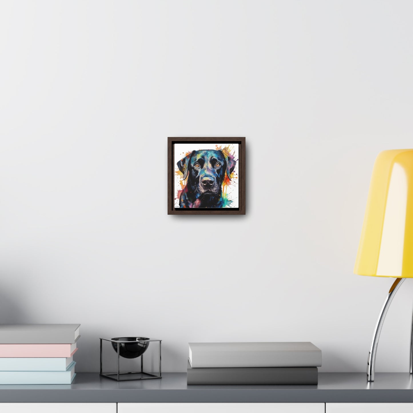 Black Lab 1 Gallery Canvas Wraps, Square Frame