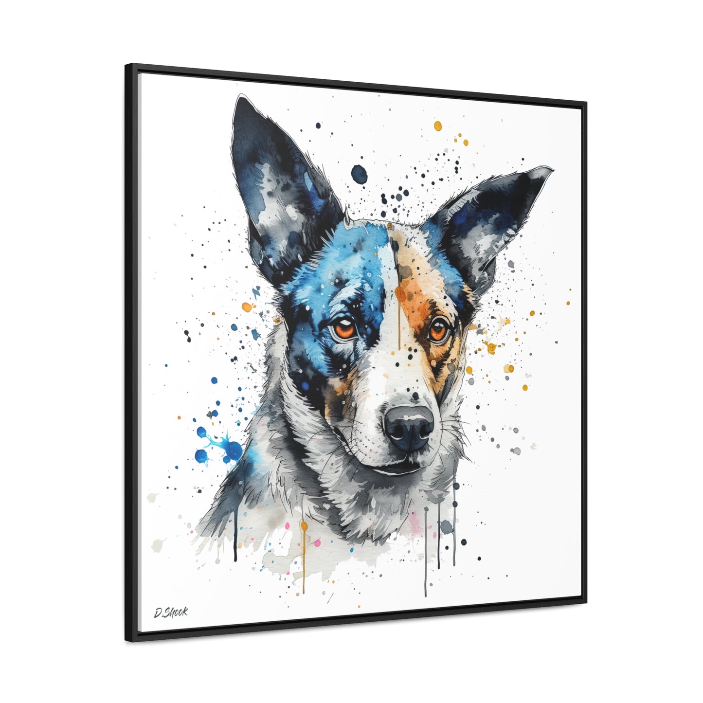 Blue Heeler 1 Gallery Canvas Wraps, Square Frame