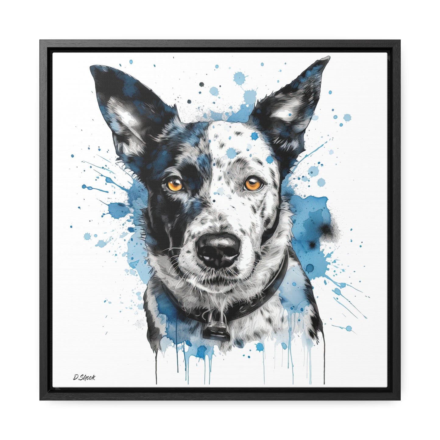 Blue Heeler 3 Gallery Canvas Wraps, Square Frame
