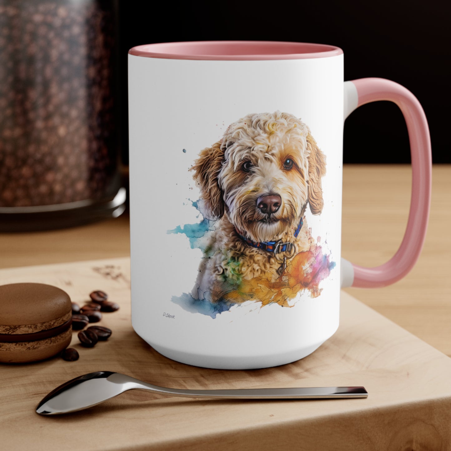 Mini Golden Doodle 3 Accent Mugs