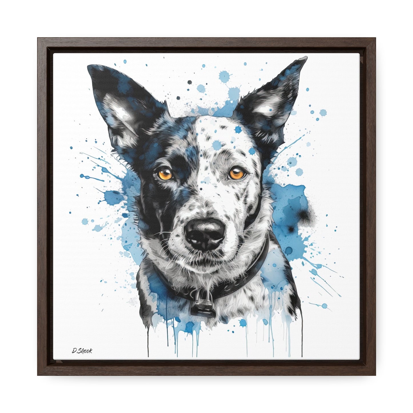 Blue Heeler 3 Gallery Canvas Wraps, Square Frame