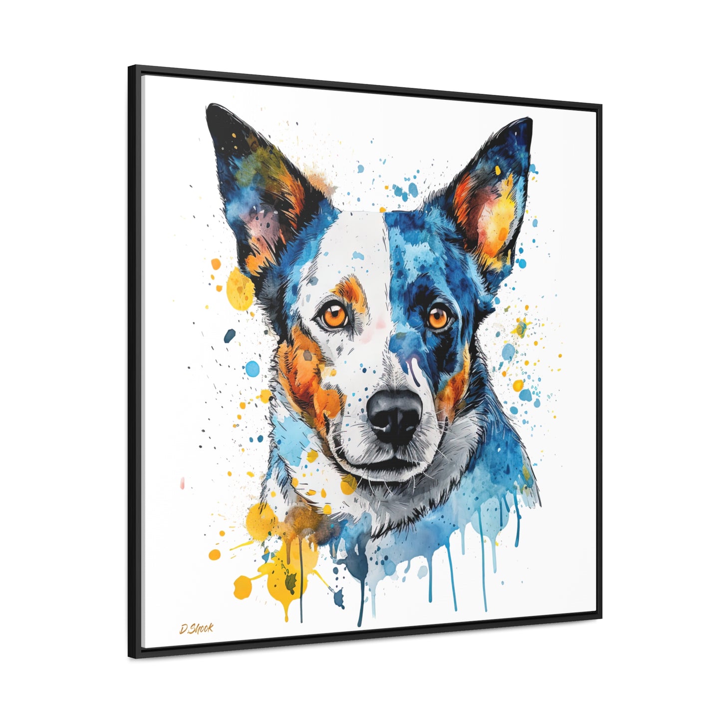 Blue Heeler 2 Gallery Canvas Wraps, Square Frame