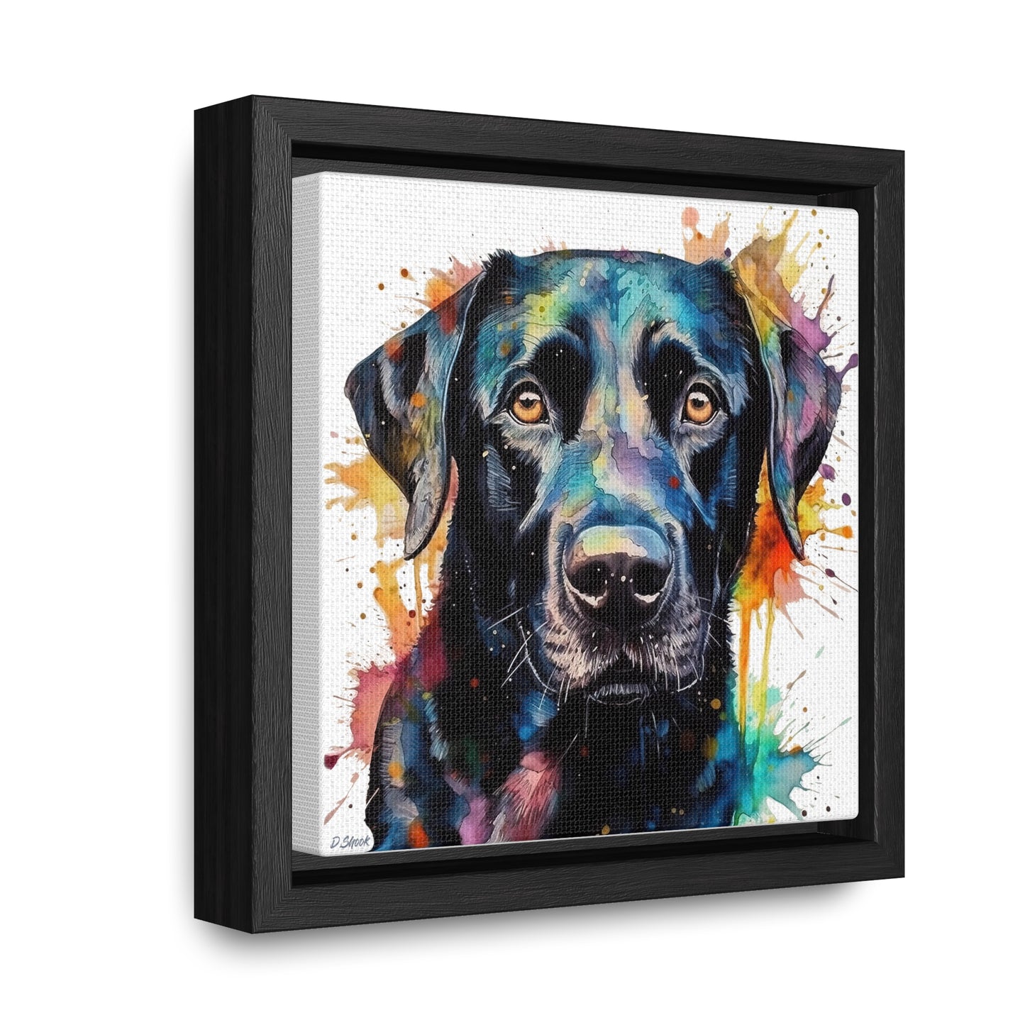 Black Lab 1 Gallery Canvas Wraps, Square Frame