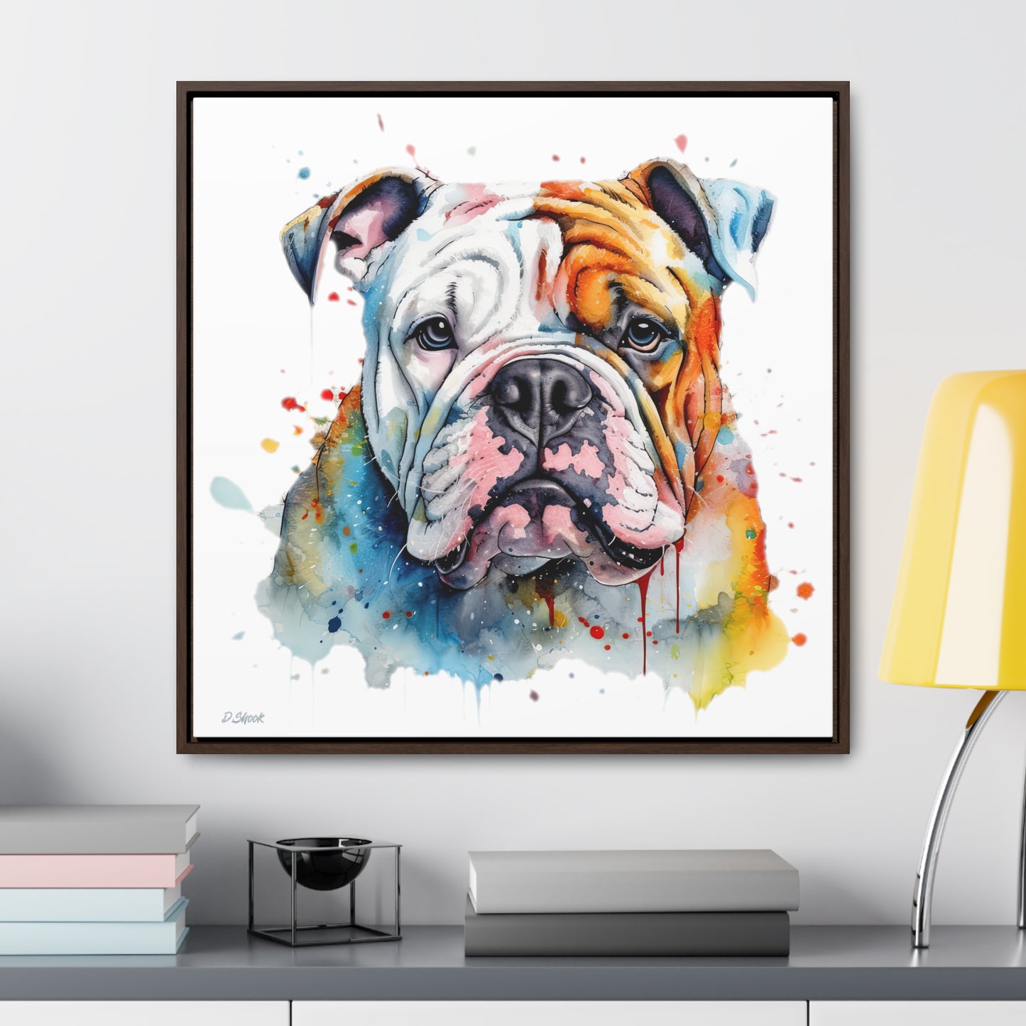 bulldog 3 Gallery Canvas Wraps, Square Frame