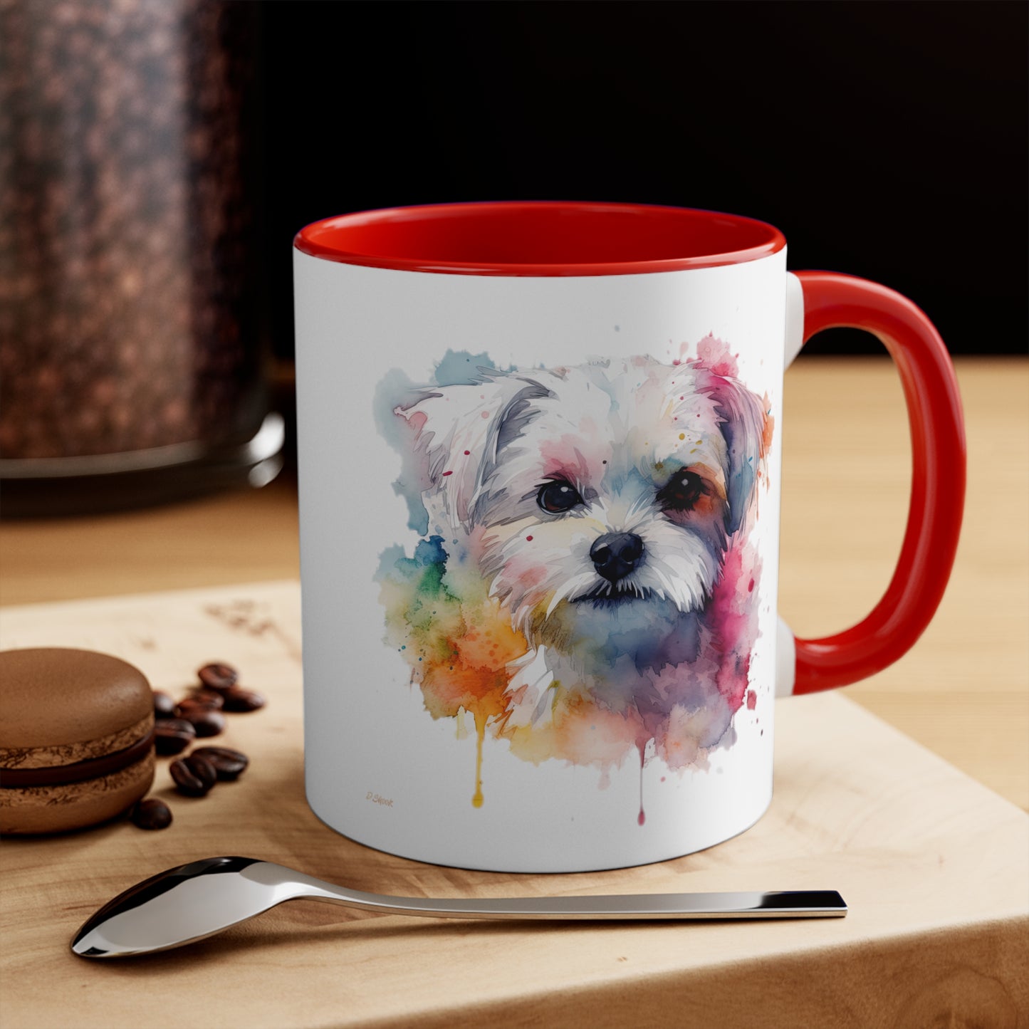 Maltese Dog 1 Accent Mugs