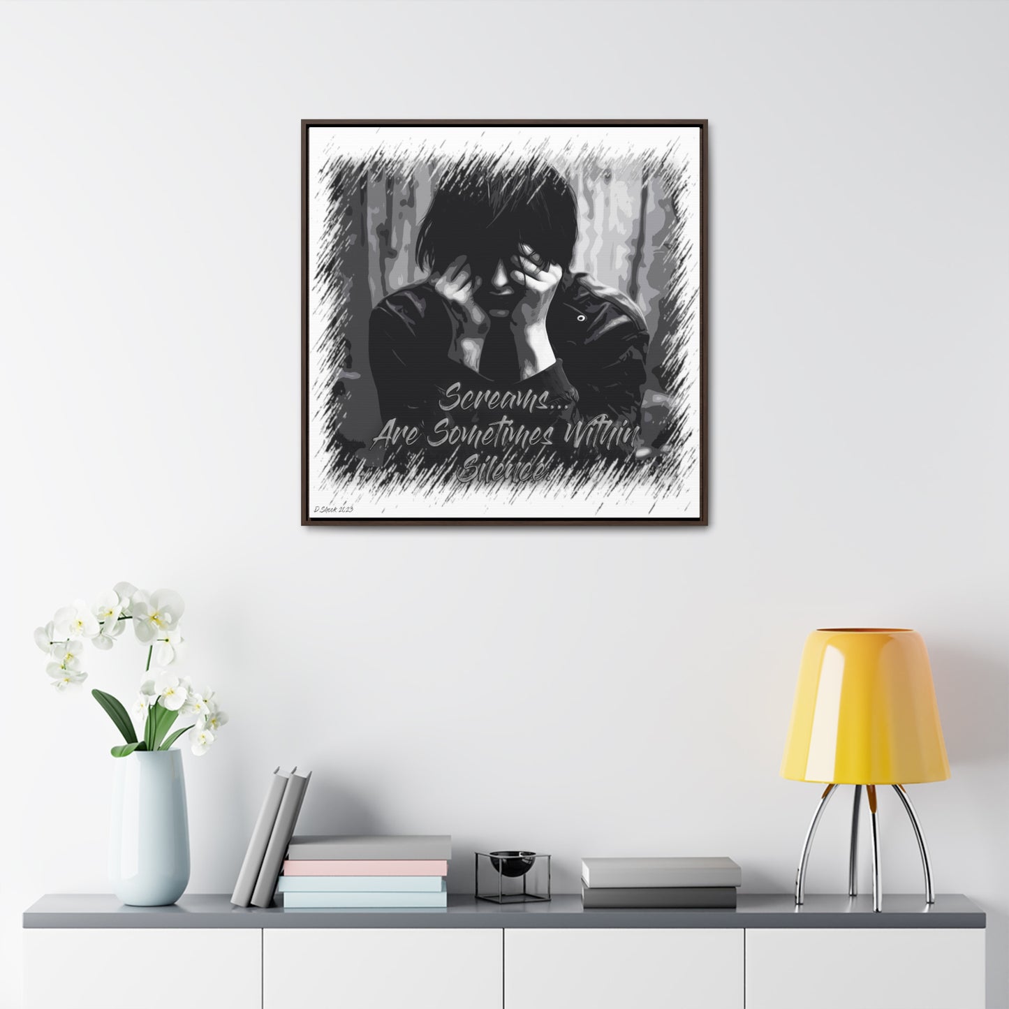 Print Title: Screams, Gallery Canvas Wraps, Square Frame