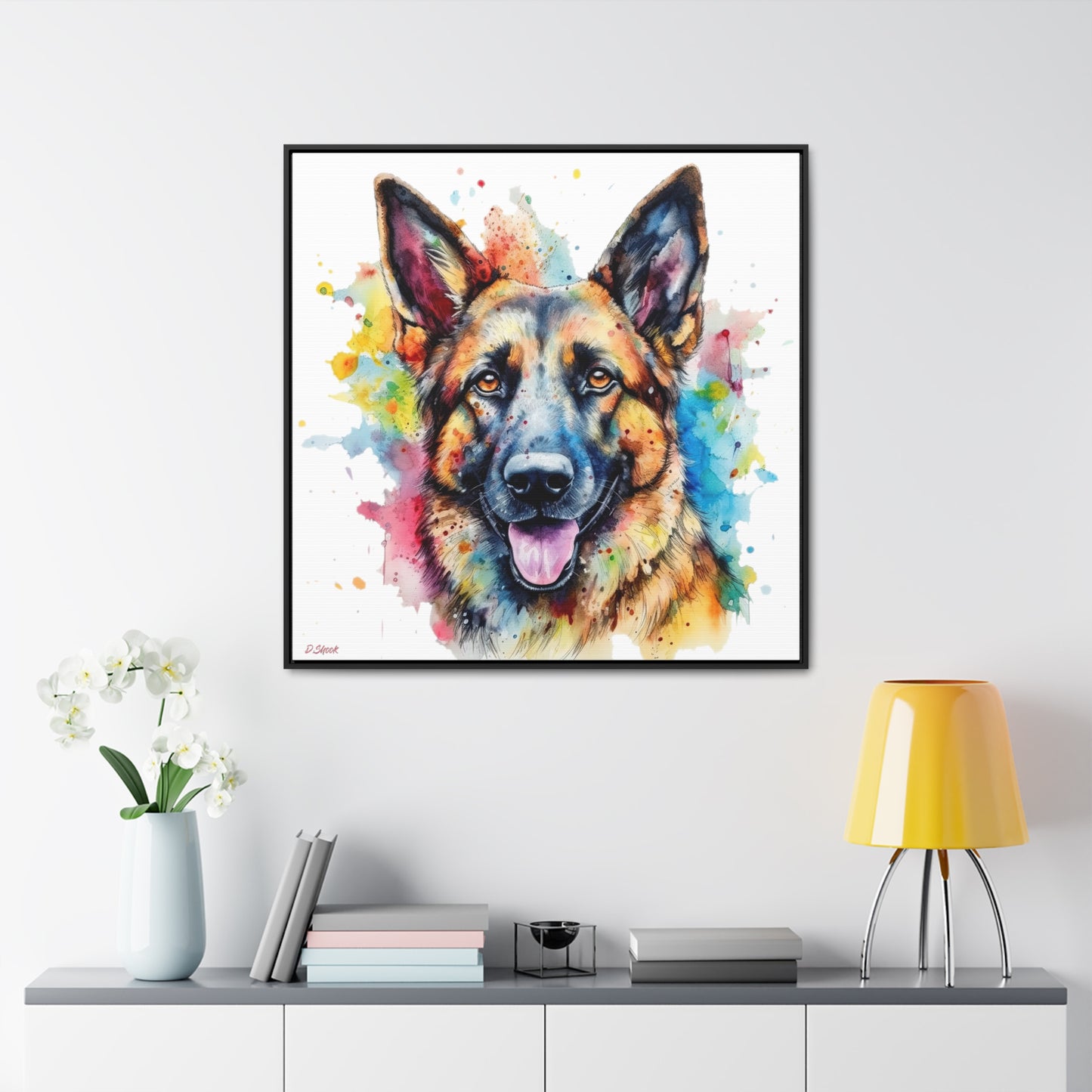 German Sheppard 1 Gallery Canvas Wraps, Square Frame