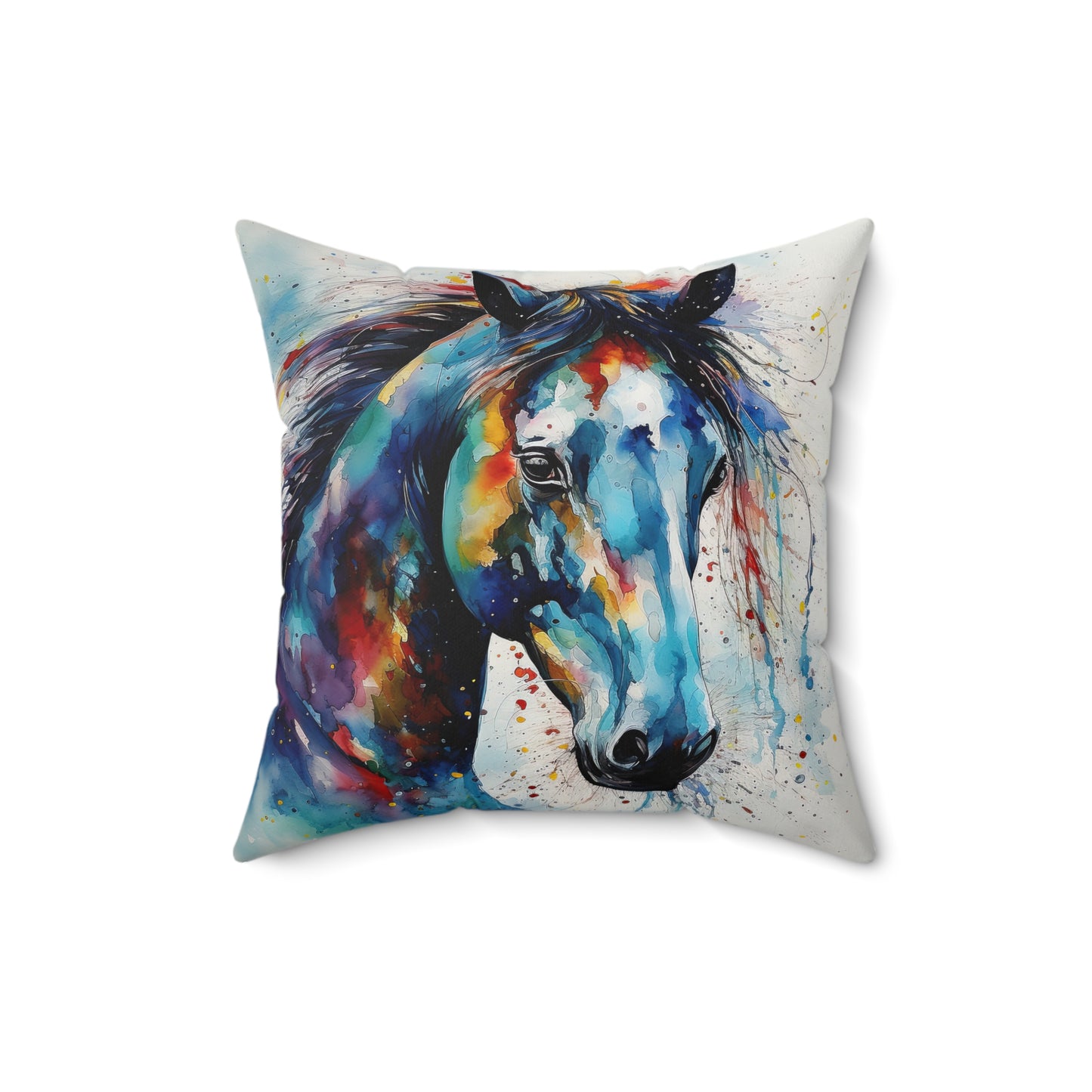Horse Rescue 5B Spun Polyester Square Pillow