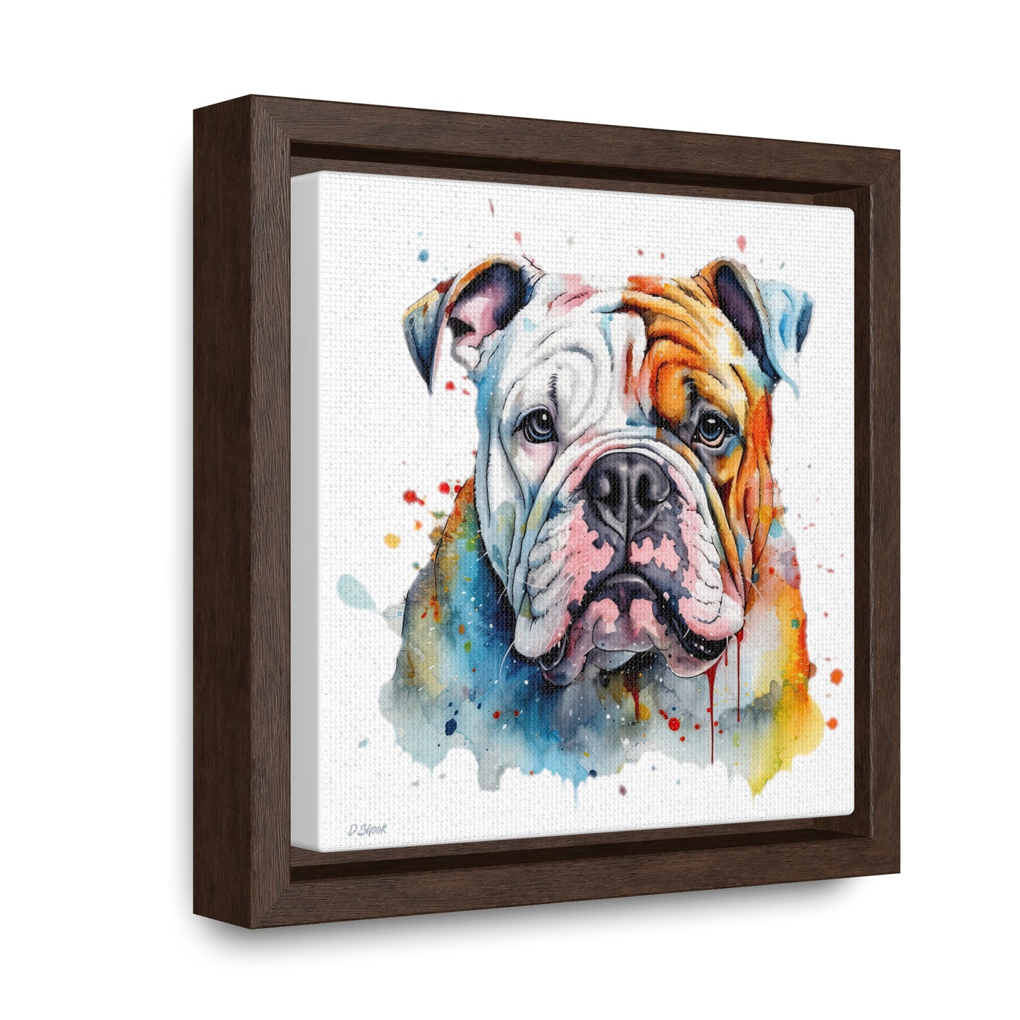 bulldog 3 Gallery Canvas Wraps, Square Frame