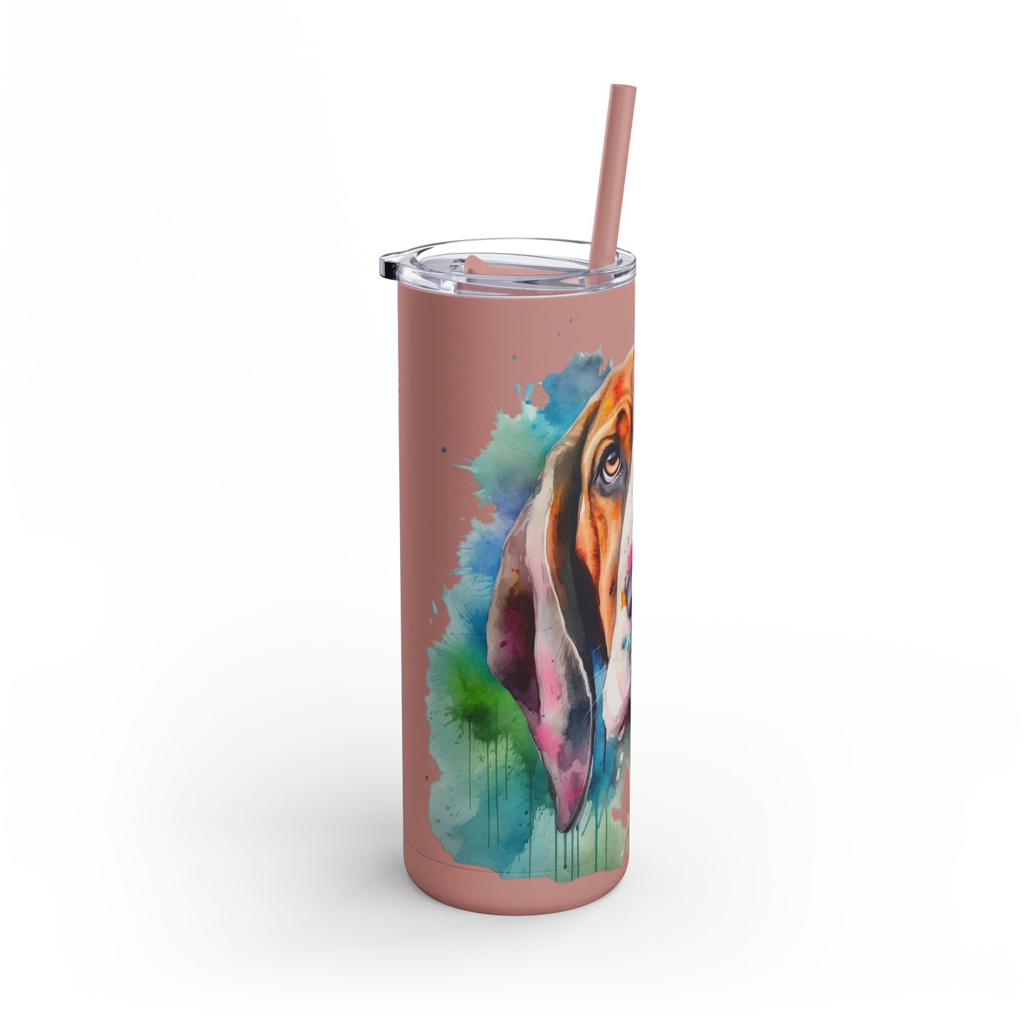 Basset Hound 3 Maars Maker Skinny Matte Tumbler, 20oz