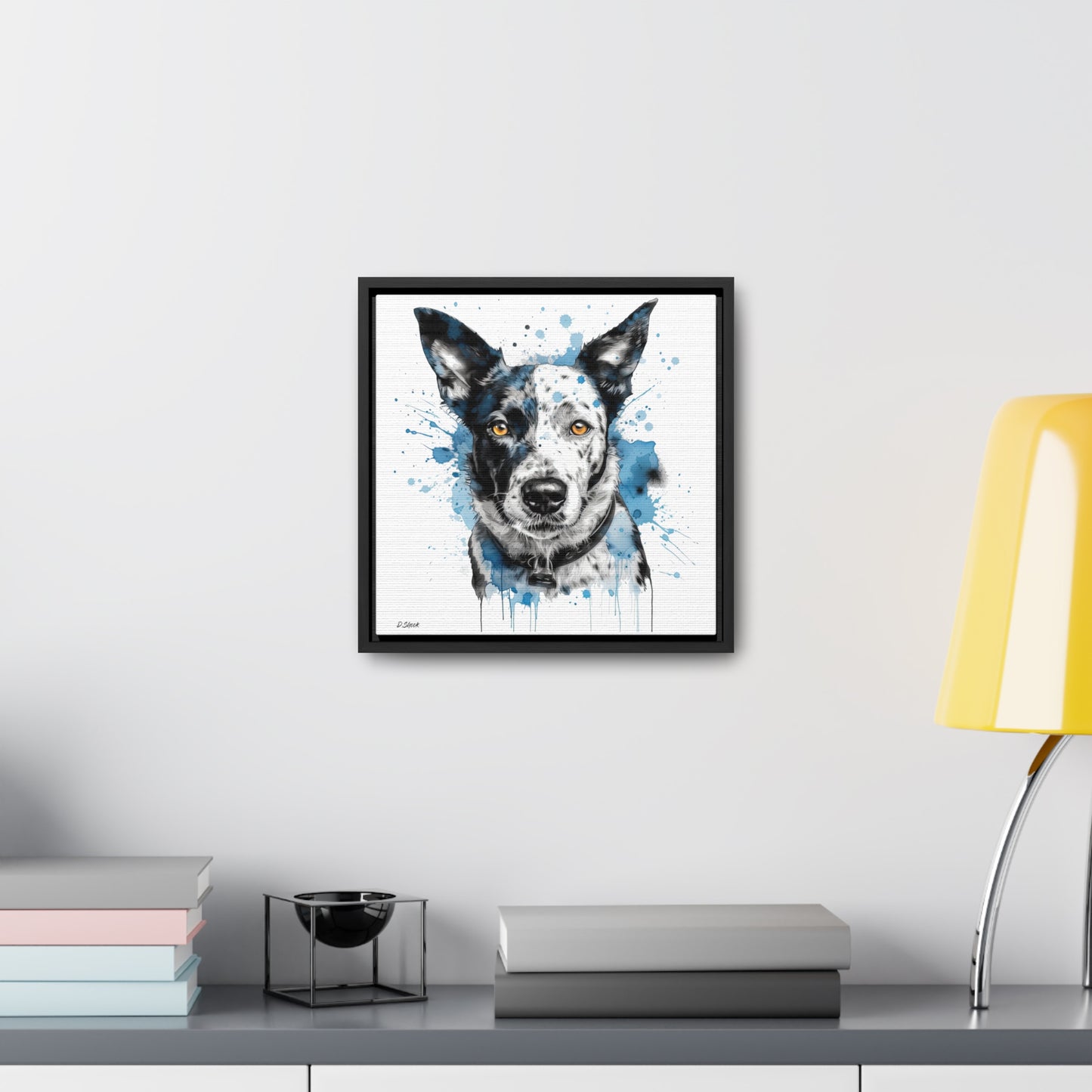 Blue Heeler 3 Gallery Canvas Wraps, Square Frame