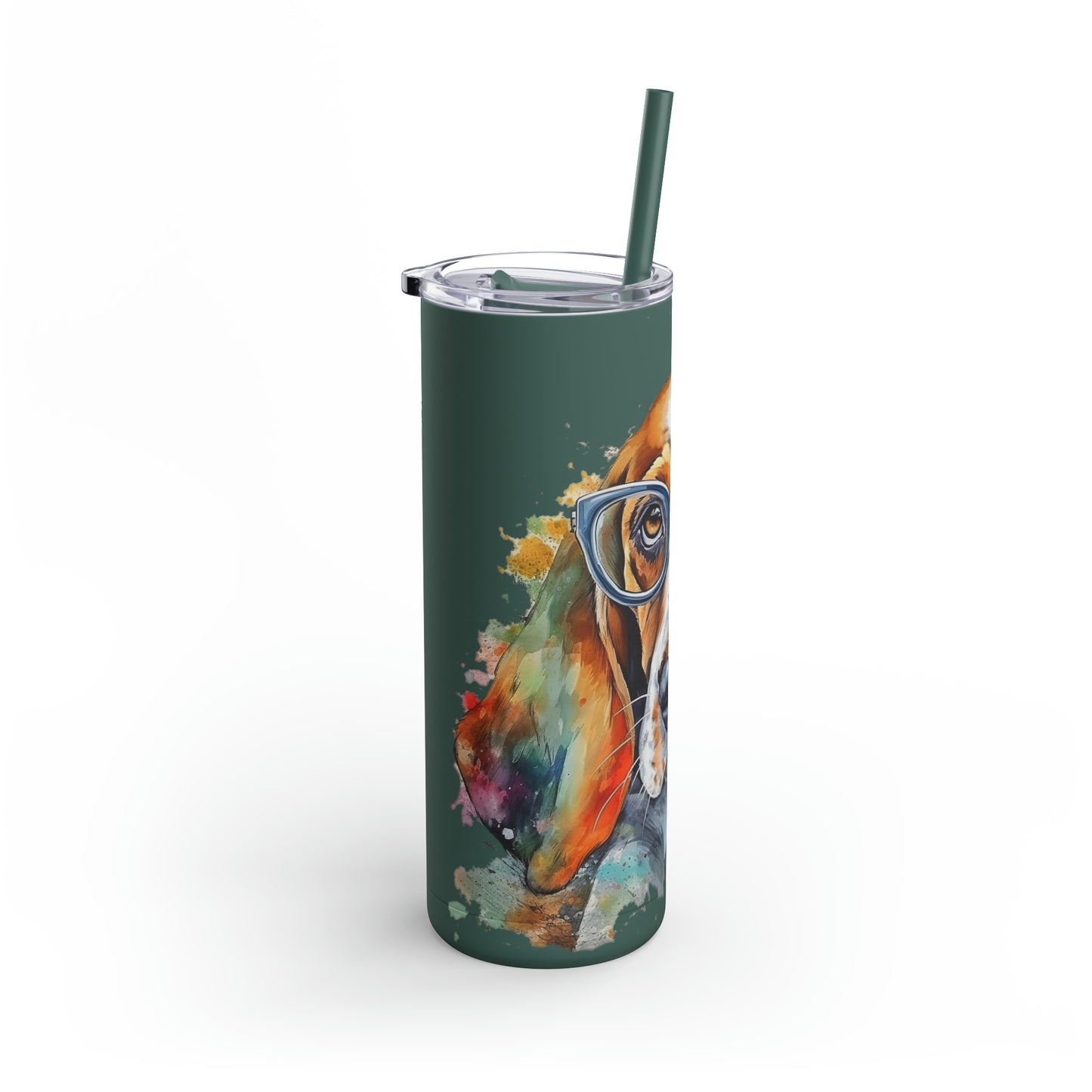 Basset Hound 5 Maars Maker Skinny Matte Tumbler, 20oz