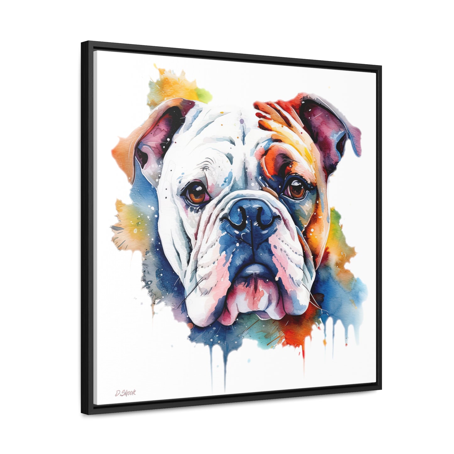 bulldog 4 Gallery Canvas Wraps, Square Frame