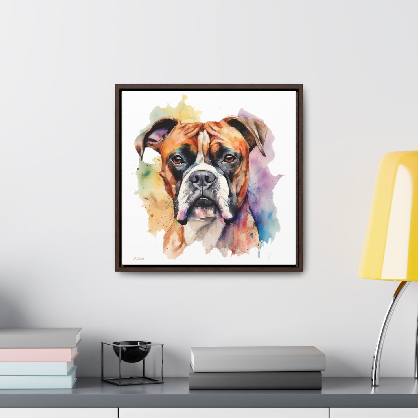 Boxer 2 Gallery Canvas Wraps, Square Frame