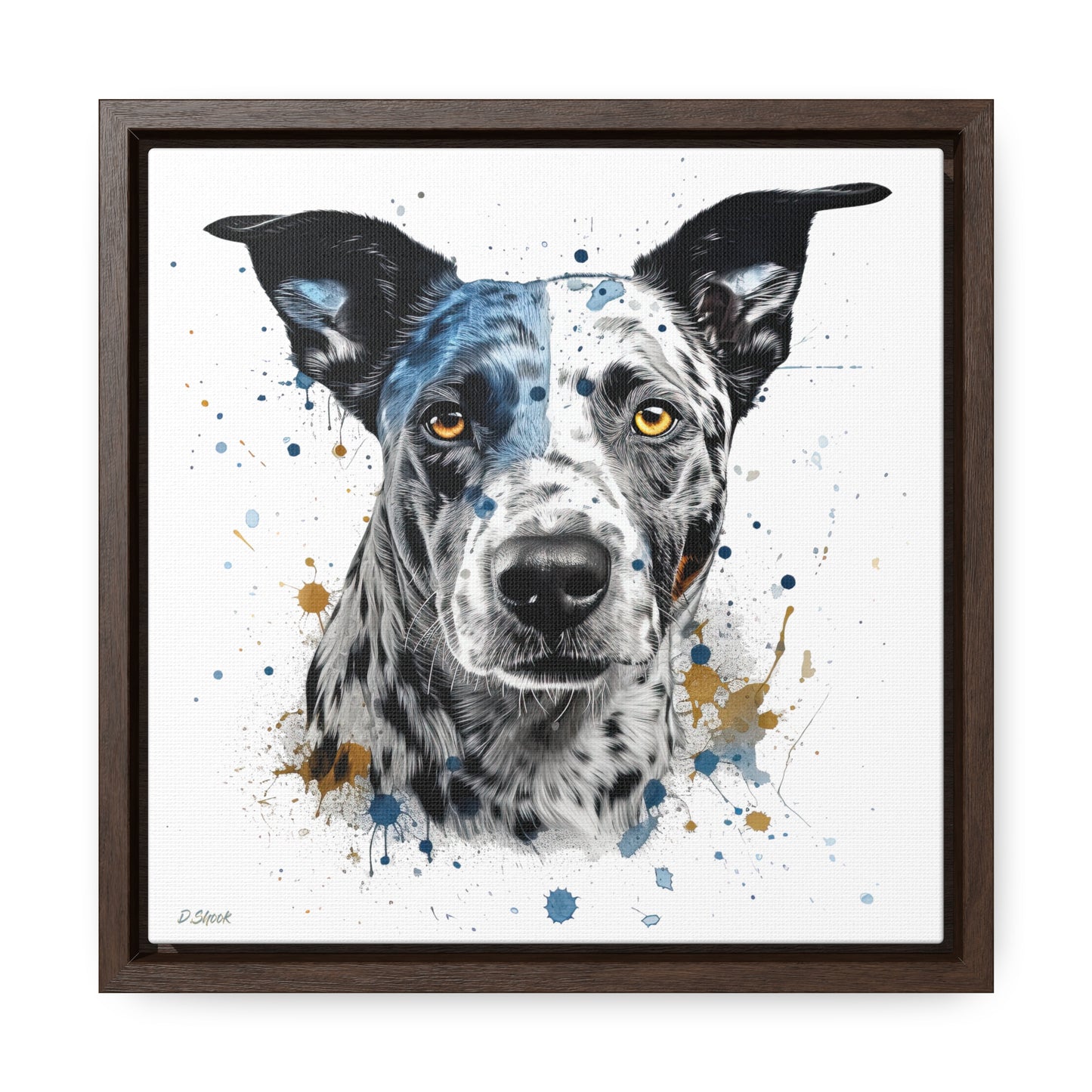 Blue Heeler 4 Gallery Canvas Wraps, Square Frame