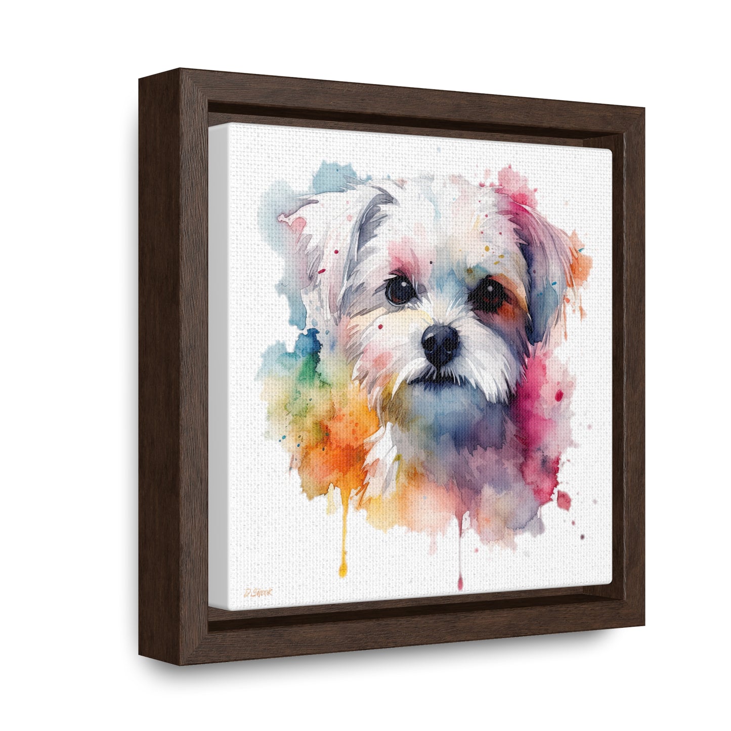 Maltese Dog 1 Gallery Canvas Wraps, Square Frame