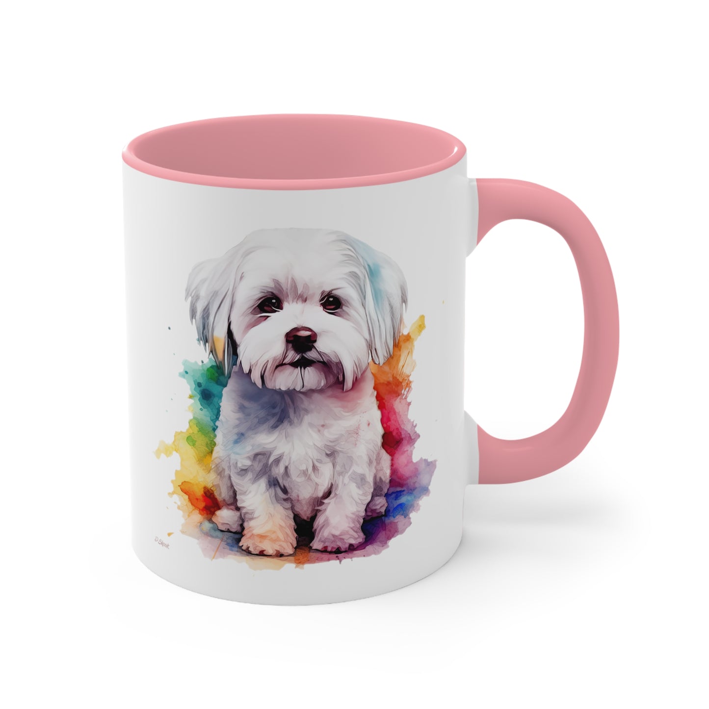 Maltese Dog 3 Accent Mugs