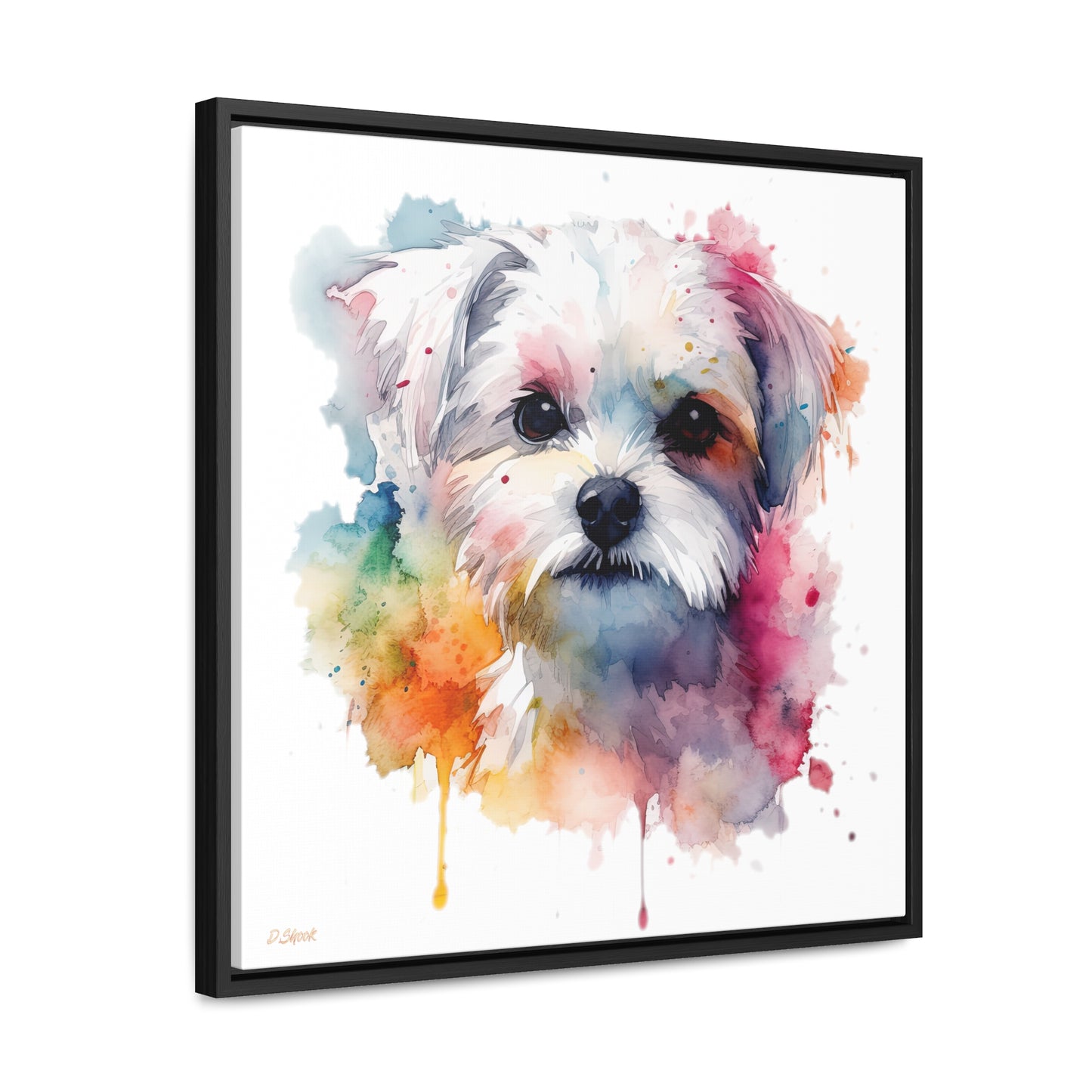 Maltese Dog 1 Gallery Canvas Wraps, Square Frame