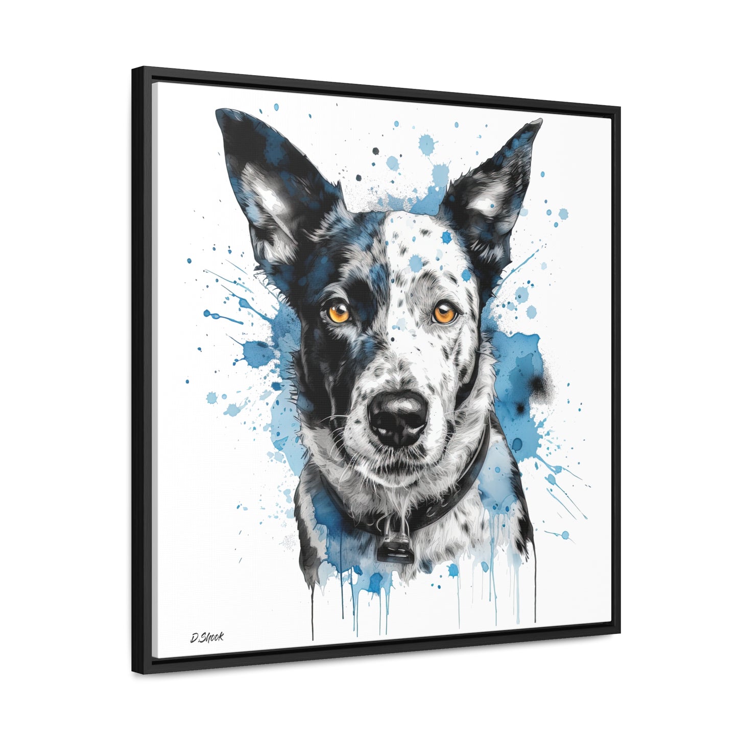 Blue Heeler 3 Gallery Canvas Wraps, Square Frame