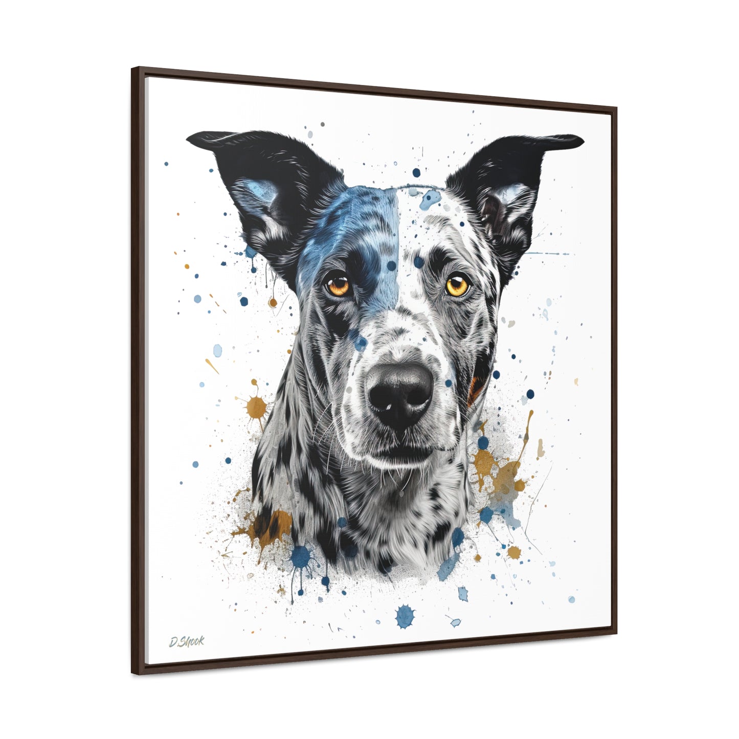 Blue Heeler 4 Gallery Canvas Wraps, Square Frame