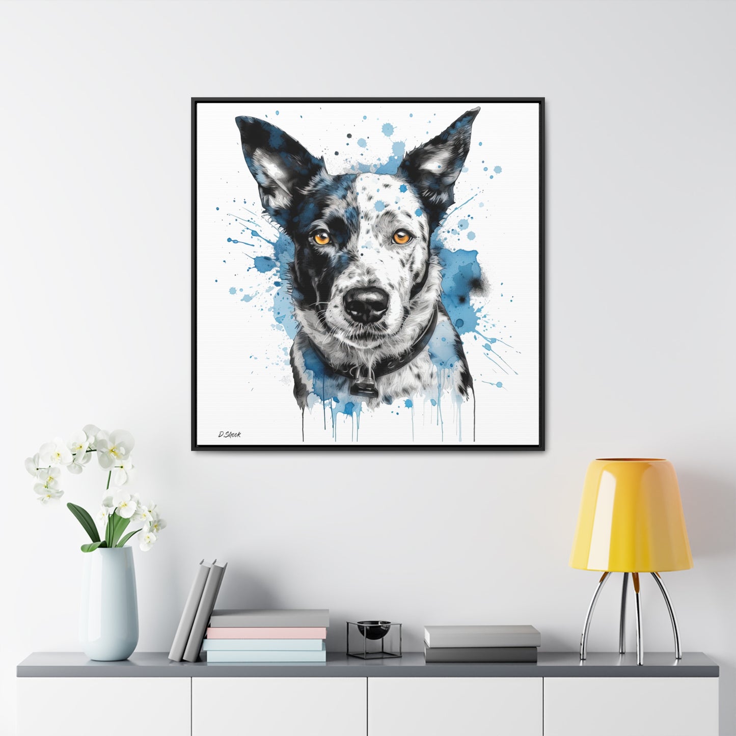 Blue Heeler 3 Gallery Canvas Wraps, Square Frame