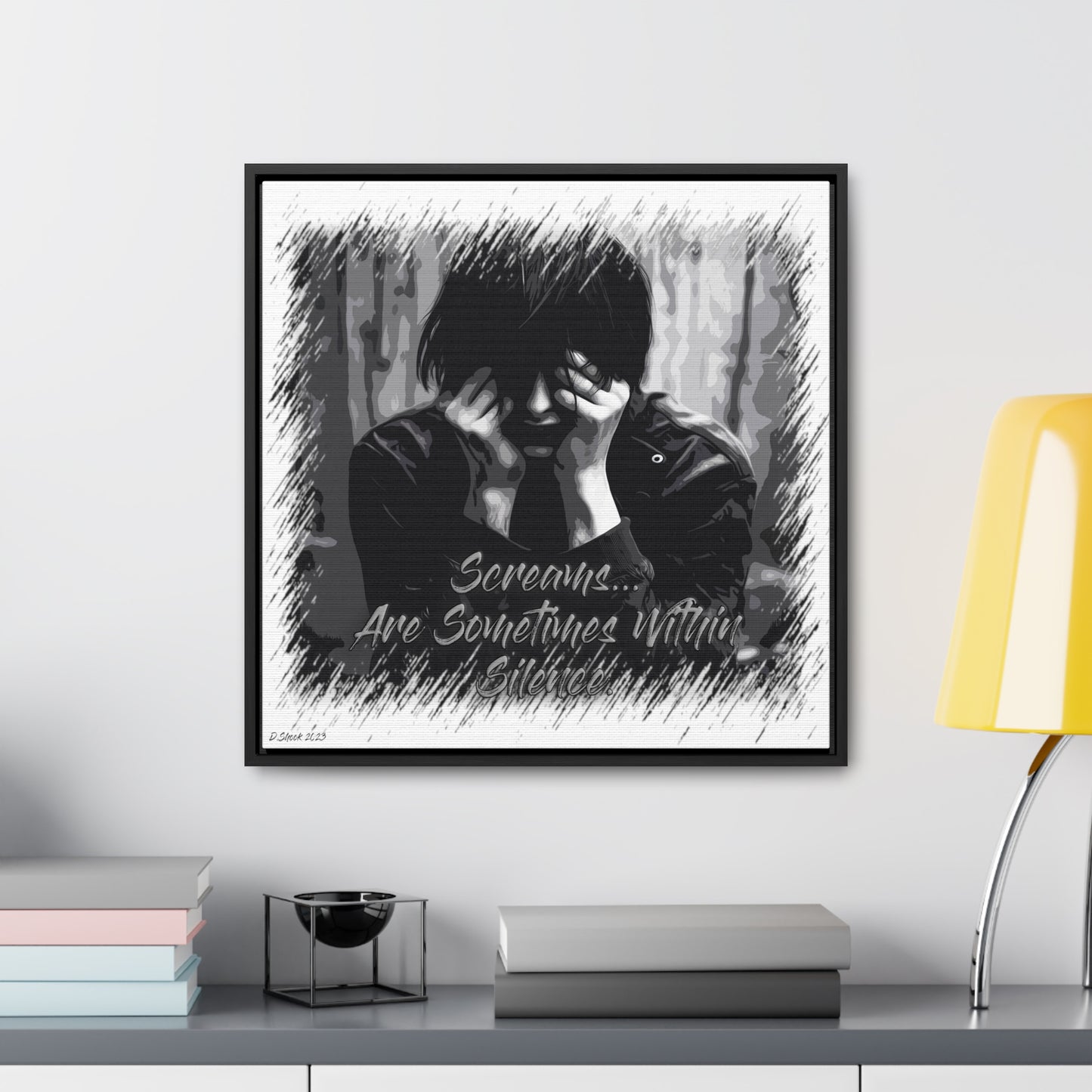 Print Title: Screams, Gallery Canvas Wraps, Square Frame