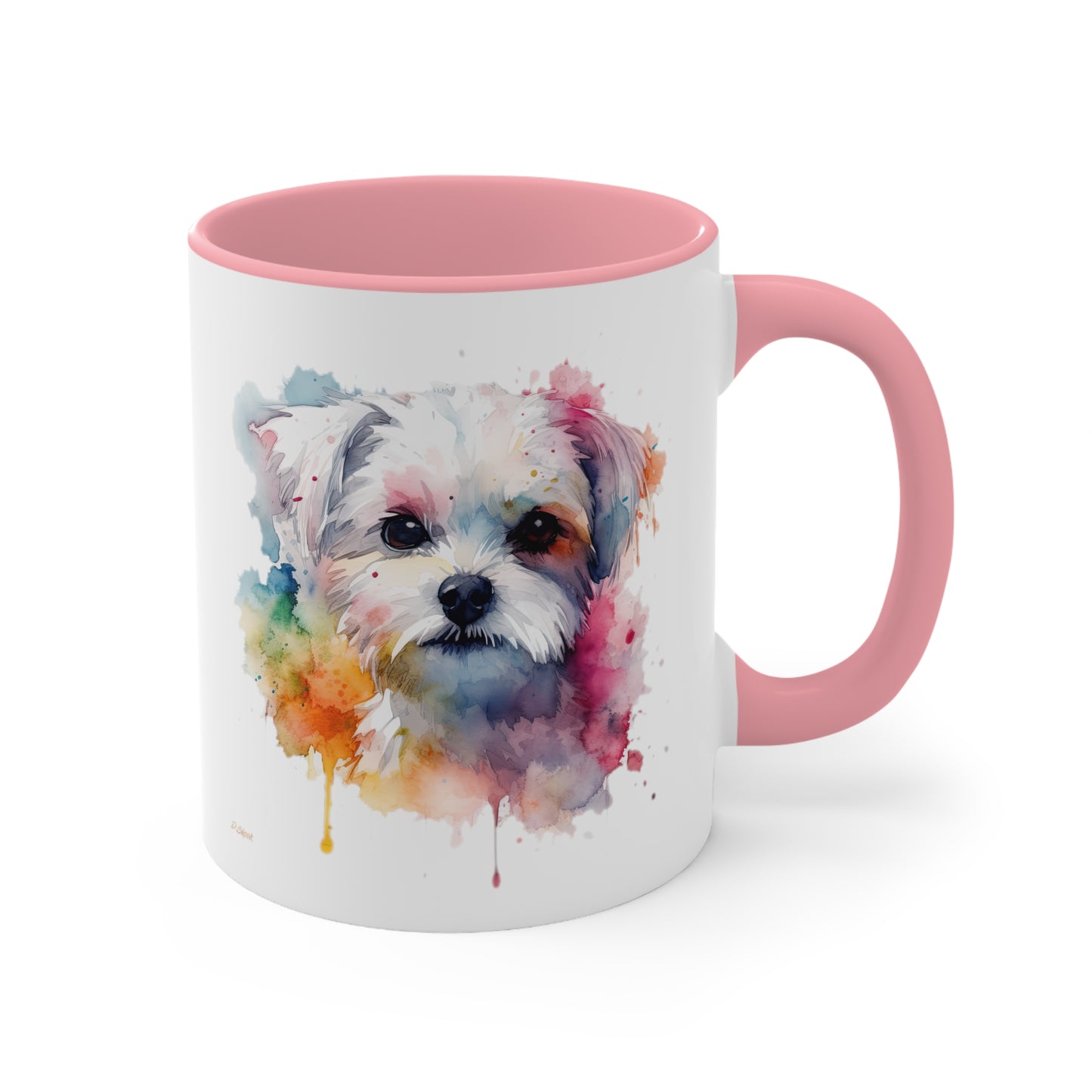 Maltese Dog 1 Accent Mugs